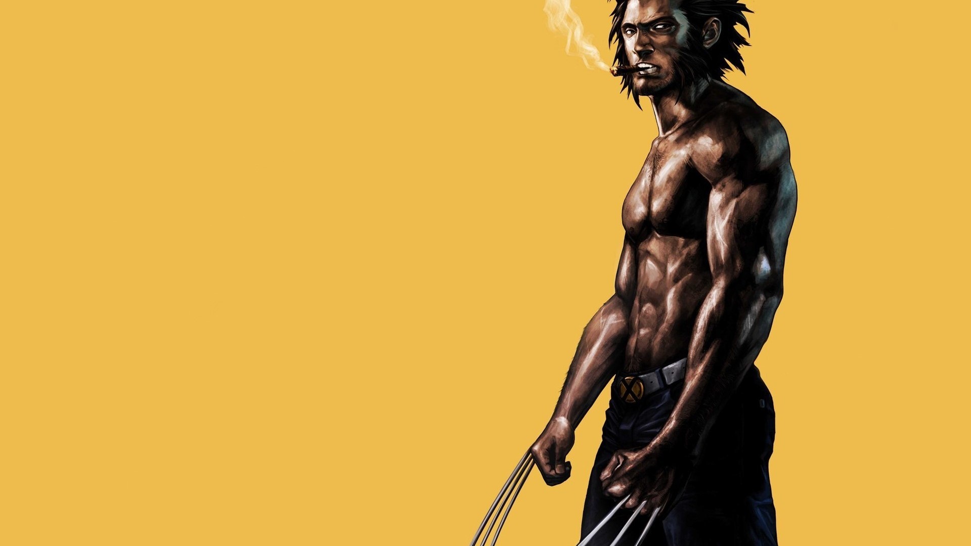 Wolverine from Marvel Comics smoking a cigar HD Wallpaper