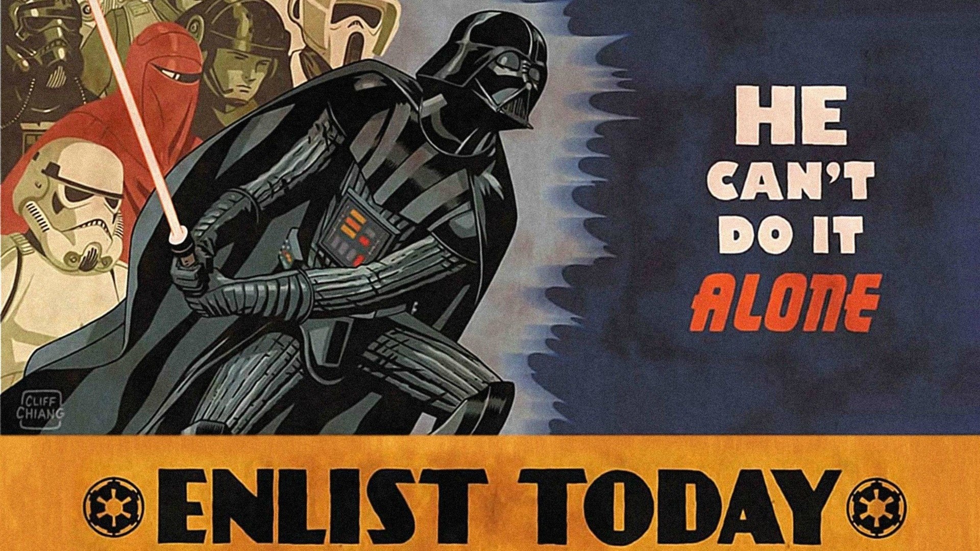 Darth Vader and Stormtroopers from Star Wars Enlist Today poster HD Wallpaper