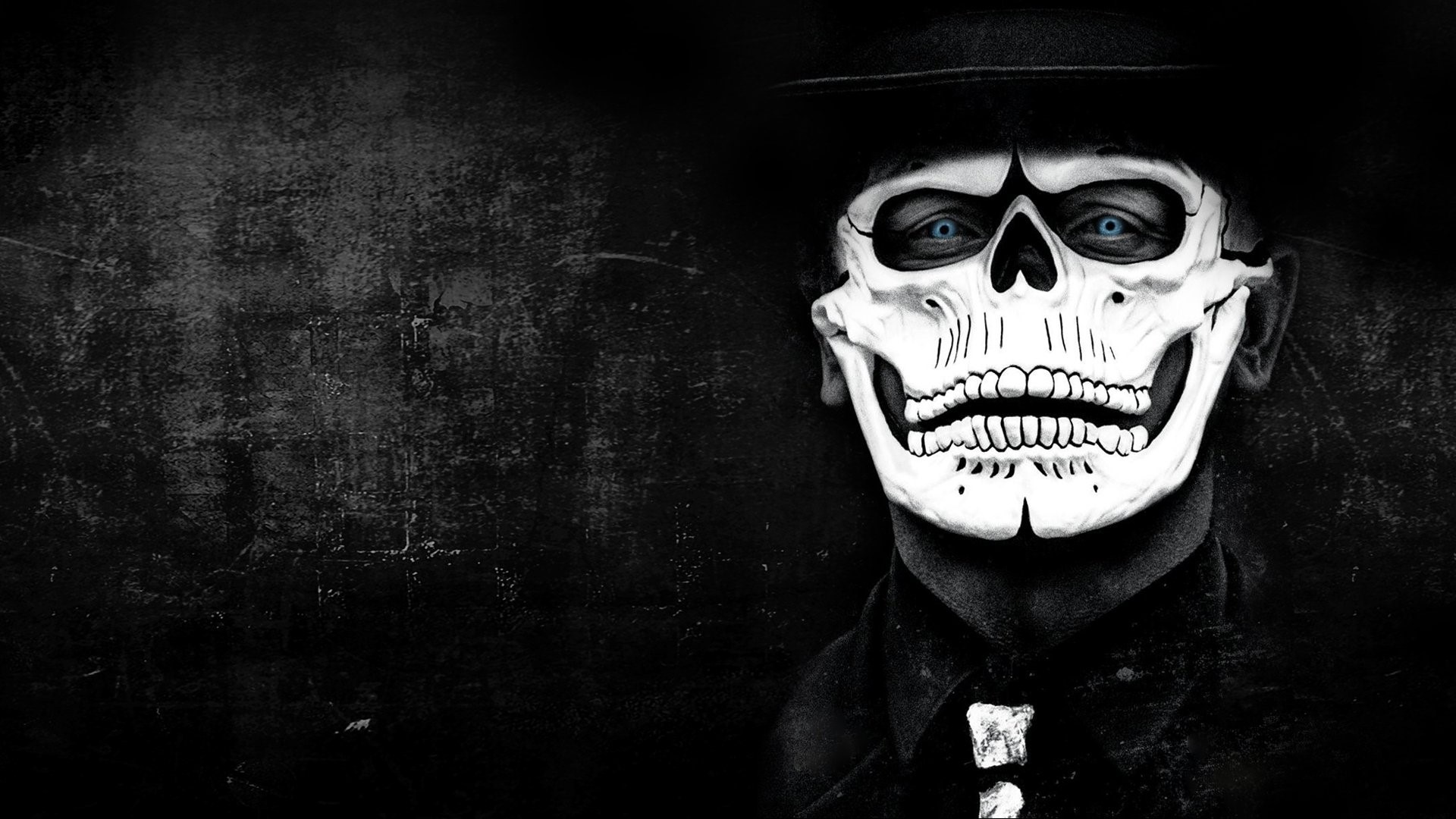 Man in Skull Mask and Hat HD Wallpaper