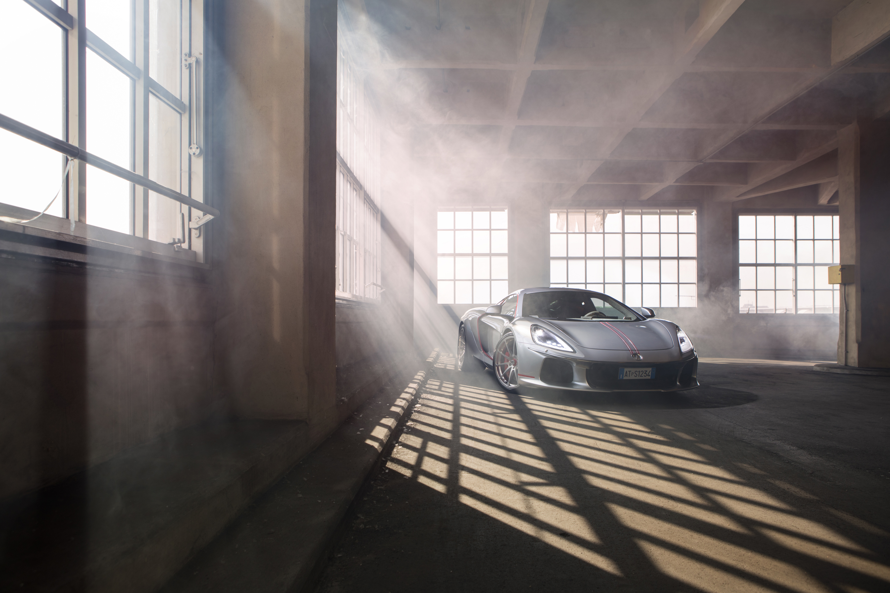 2018 ATS GT sports car in an industrial building HD Wallpaper