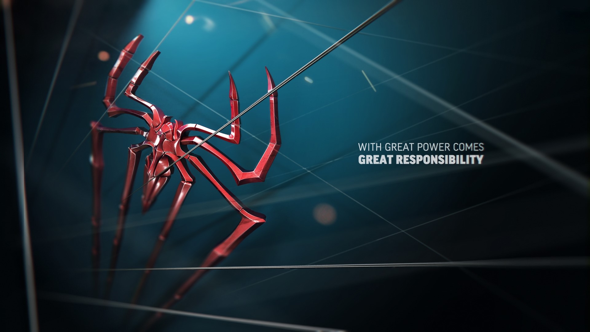 Spider-Man Logo with "With Great Power Comes Great Responsibility" HD Wallpaper