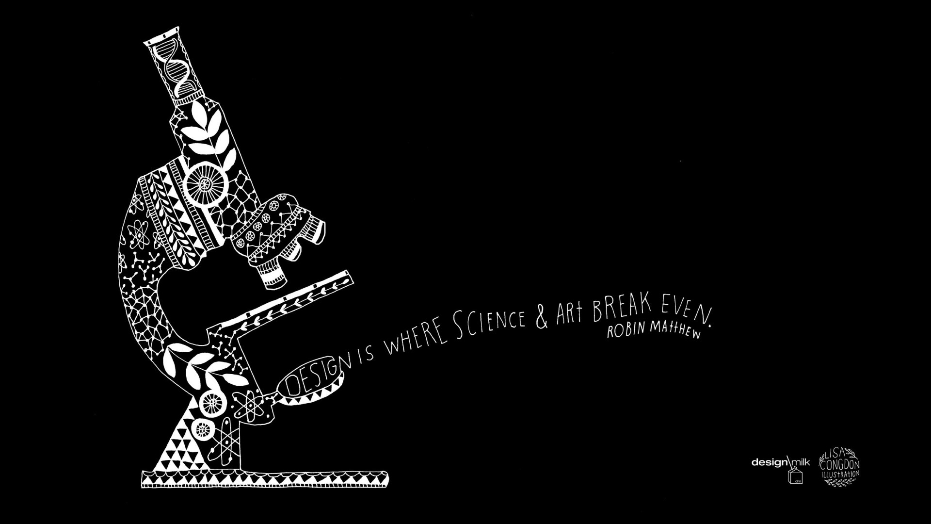 Robin Matthew Quote Design Microscope Illustration HD Wallpaper