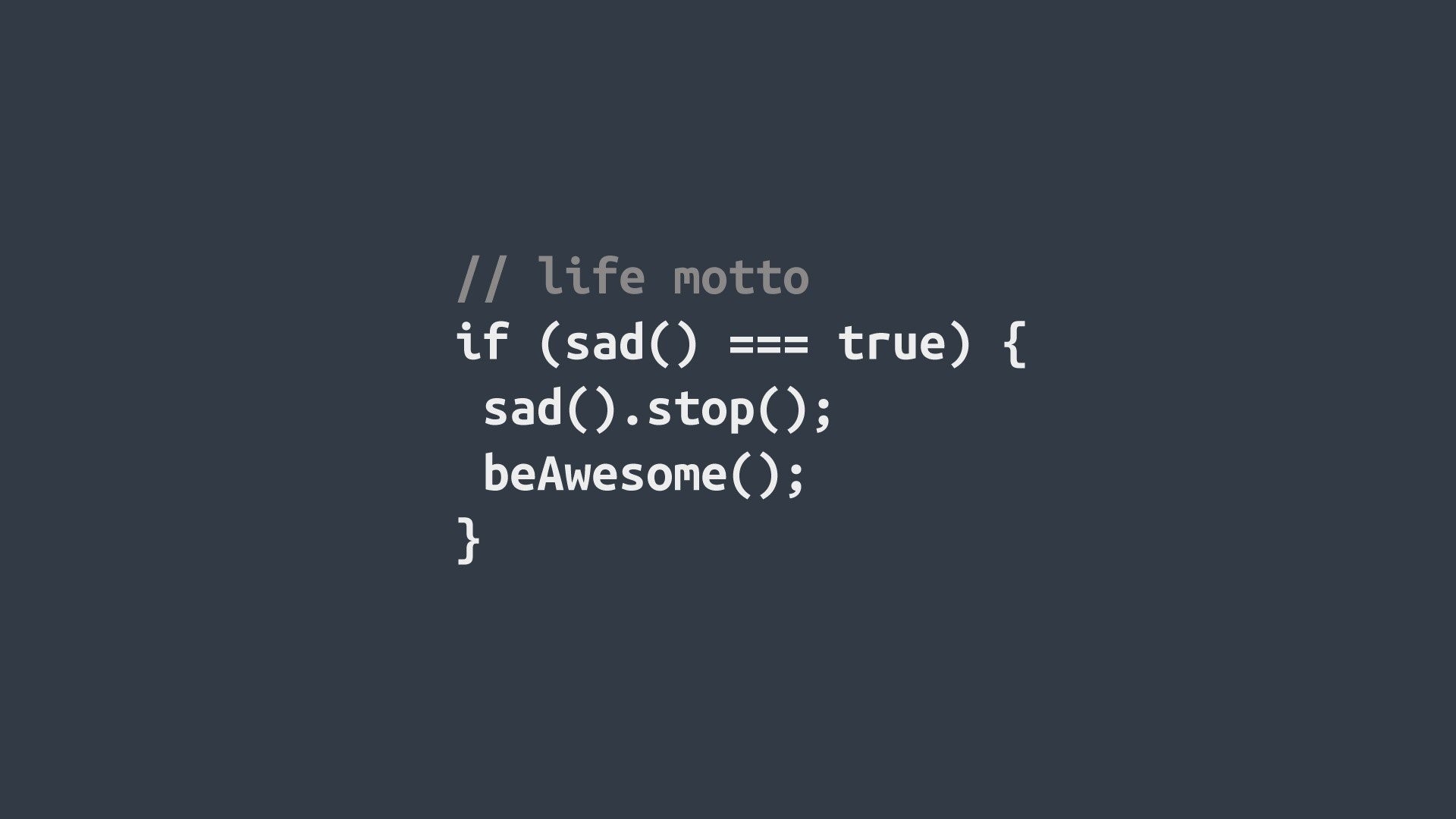 Code snippet: life motto HD Wallpaper