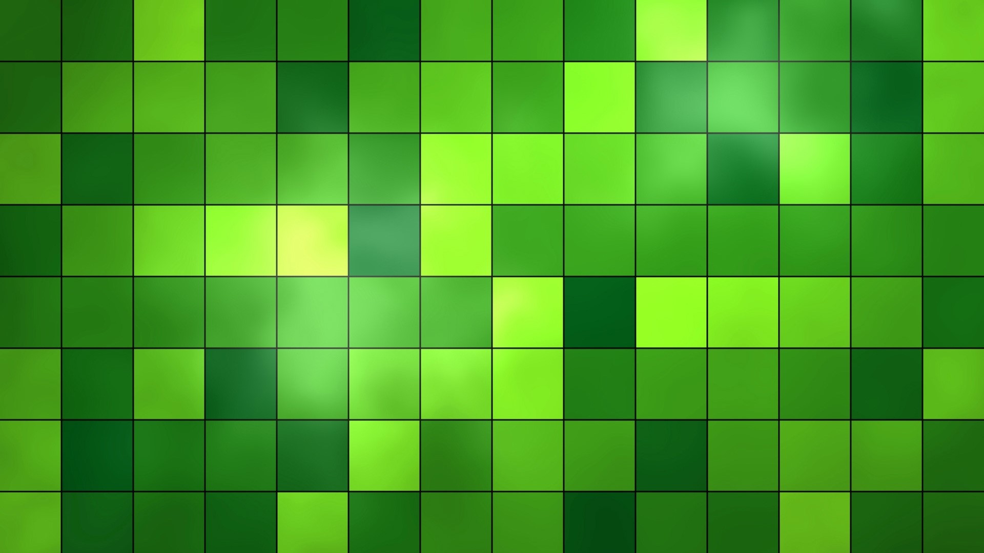 Green Light Squares Pattern HD Wallpaper