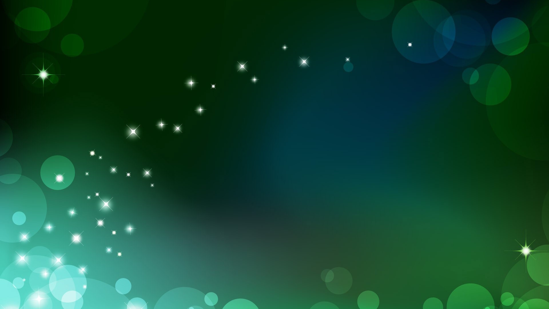 Green bokeh with stars and circles HD Wallpaper