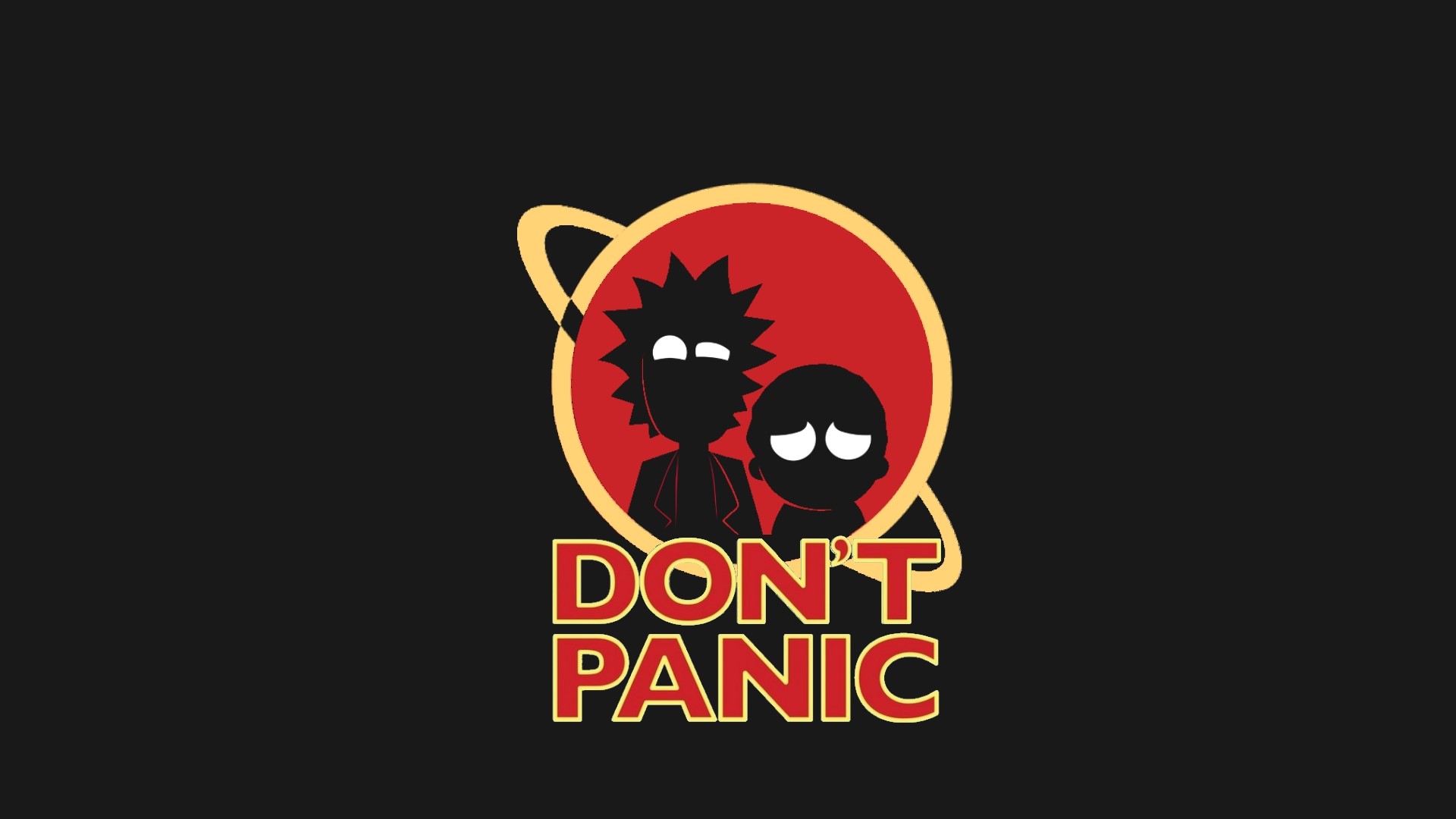 Rick and Morty Don't Panic logo HD Wallpaper