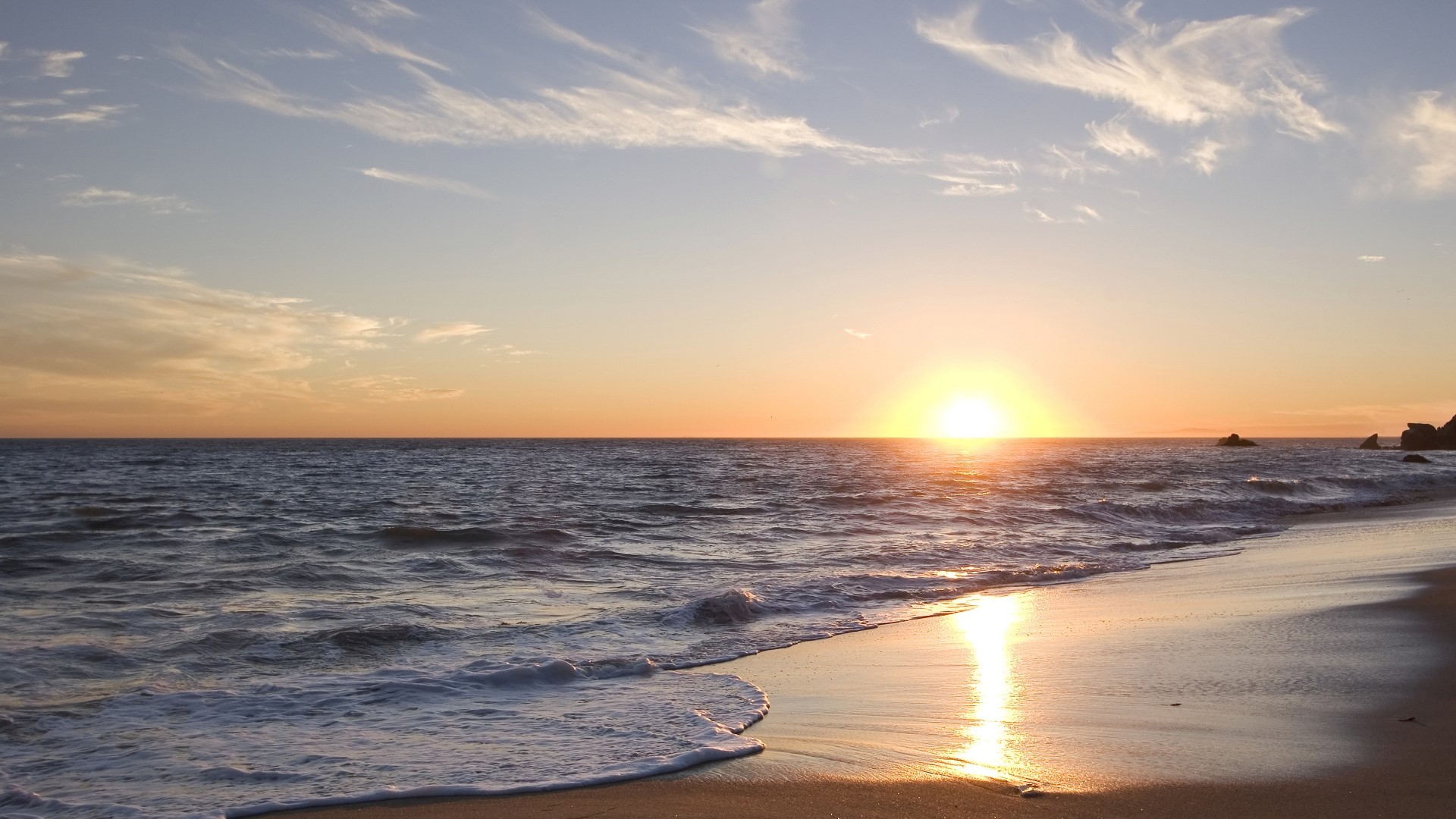 Malibu Sunset over the Ocean HD Wallpaper