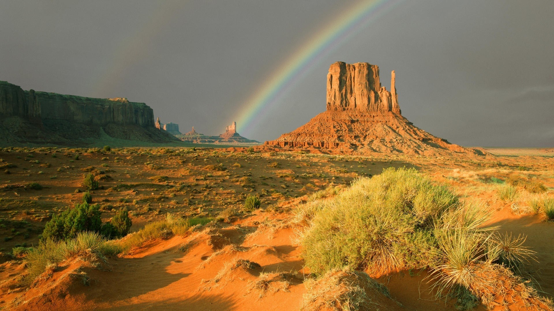 Monument Valley with Rainbow HD Wallpaper