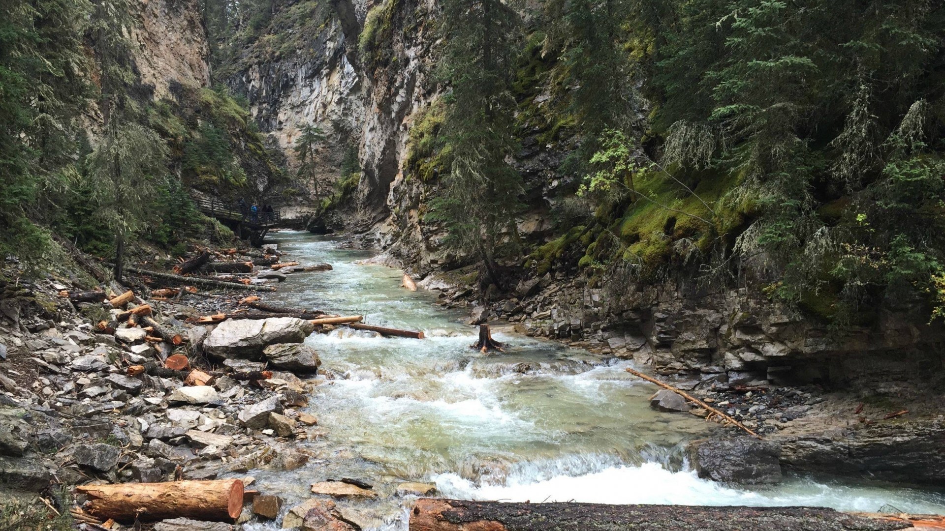 Johnston Canyon in Alberta Canada HD Wallpaper