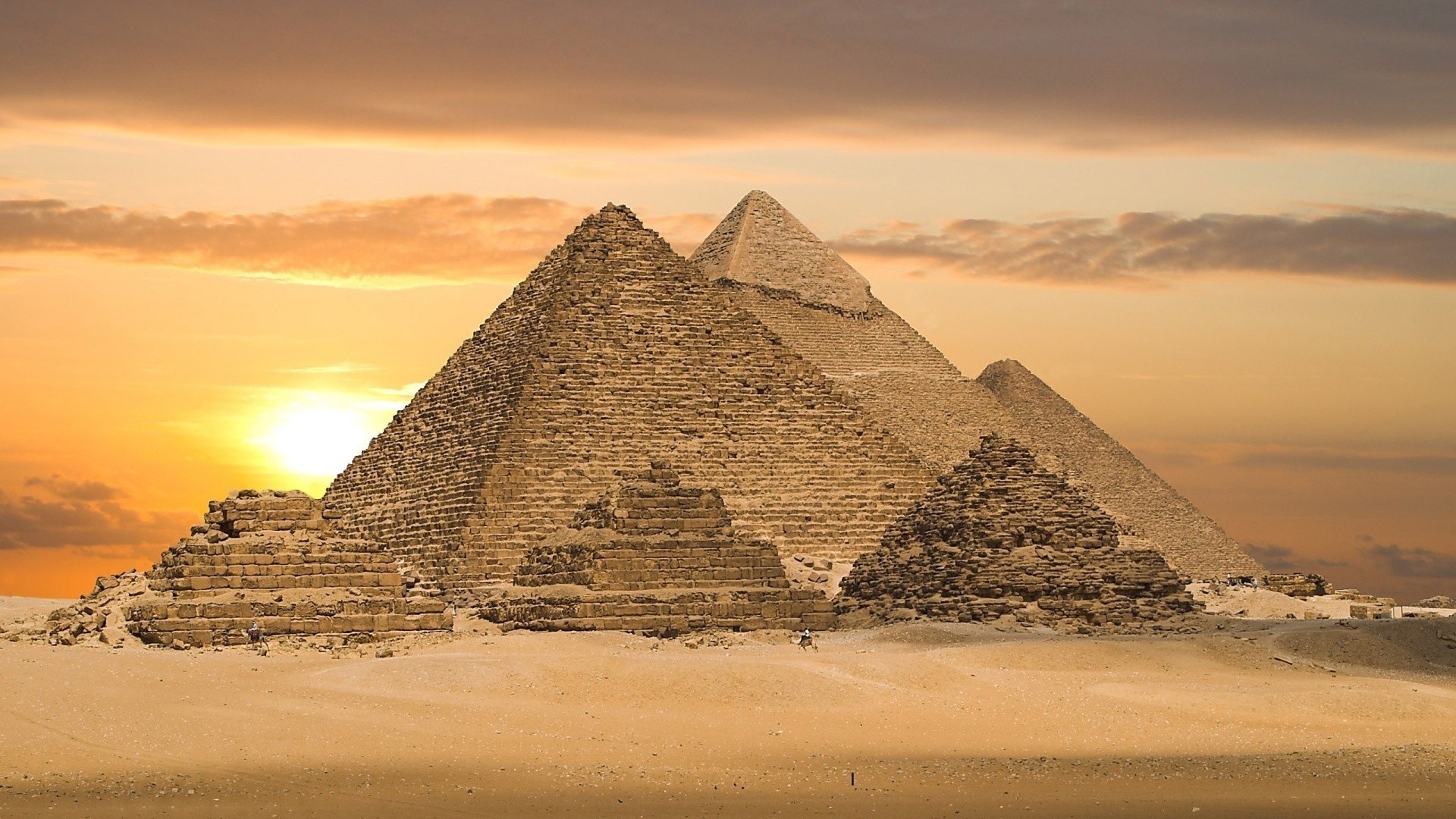 Egypt Pyramids at Sunset HD Wallpaper