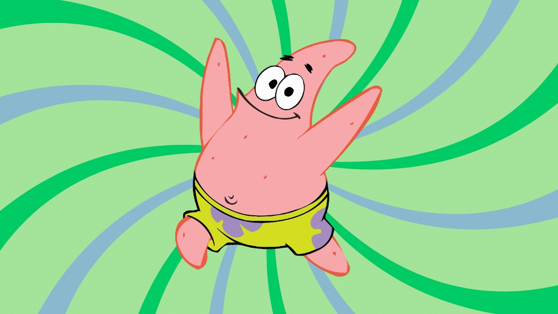 Patrick Star from Spongebob Squarepants on green background HD Wallpaper