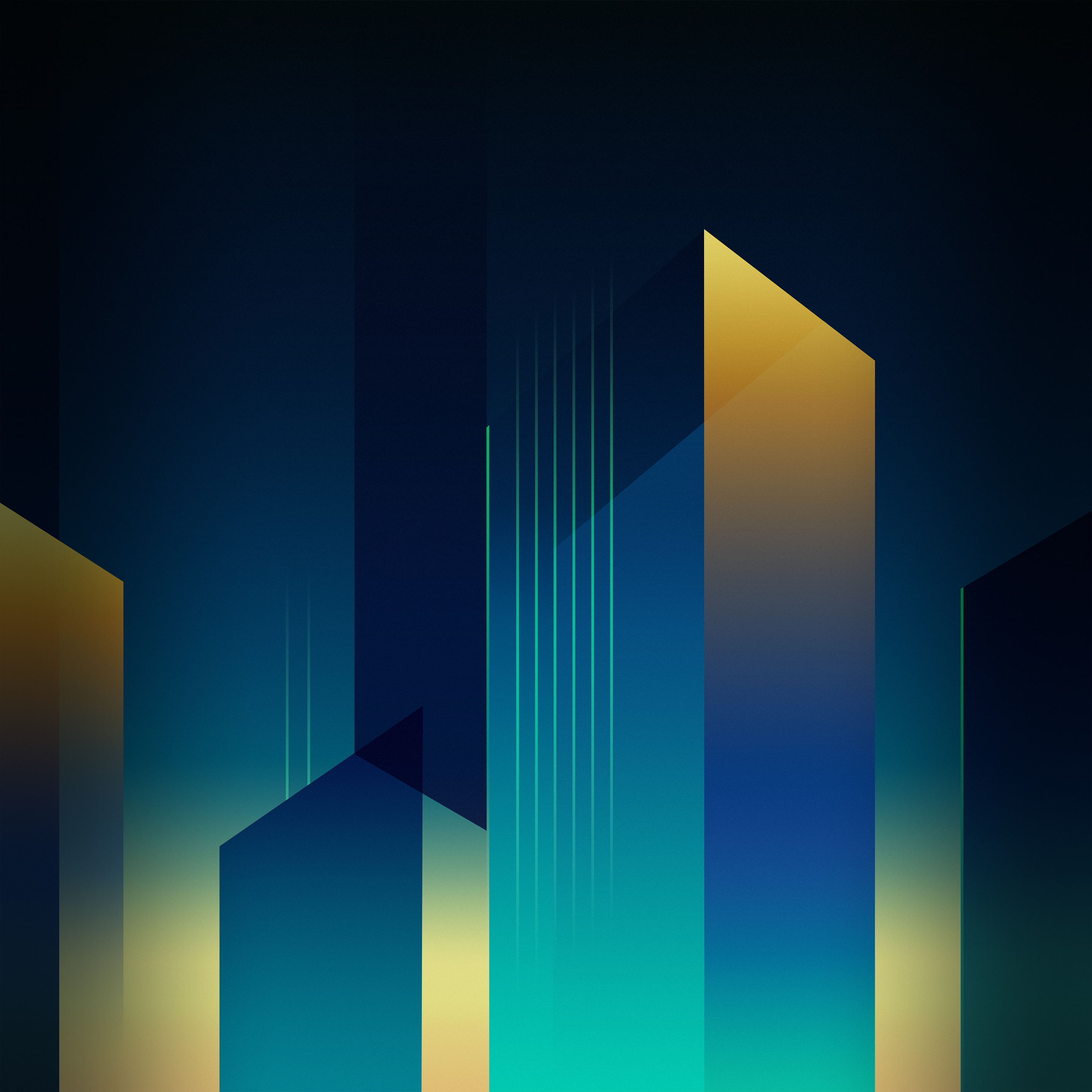 Geometric abstract shapes with lines and gradients HD Wallpaper