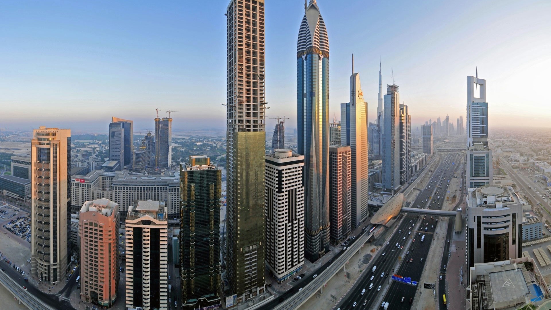 Dubai Skyscrapers along Sheikh Zayed Road HD Wallpaper