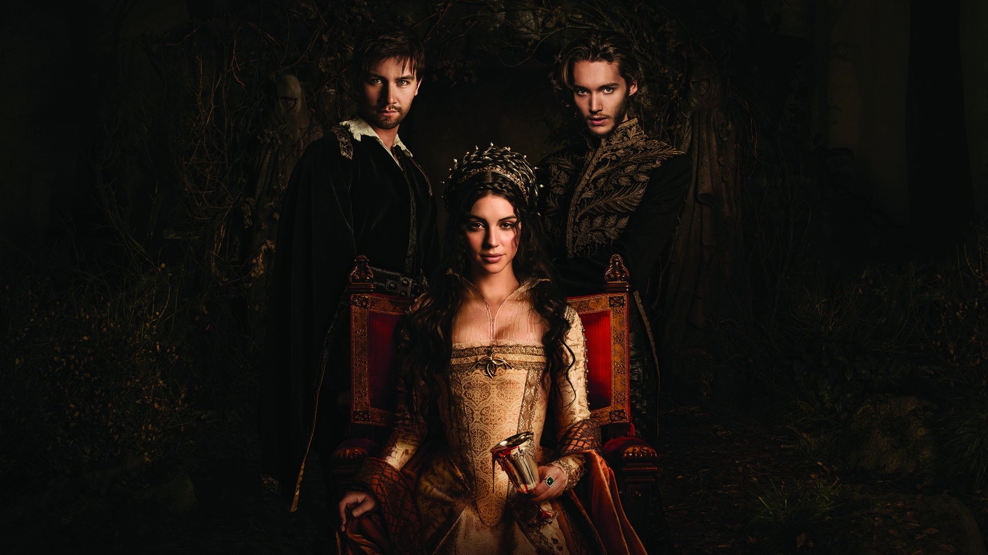 Mary Queen of Scots with two men from Reign HD Wallpaper