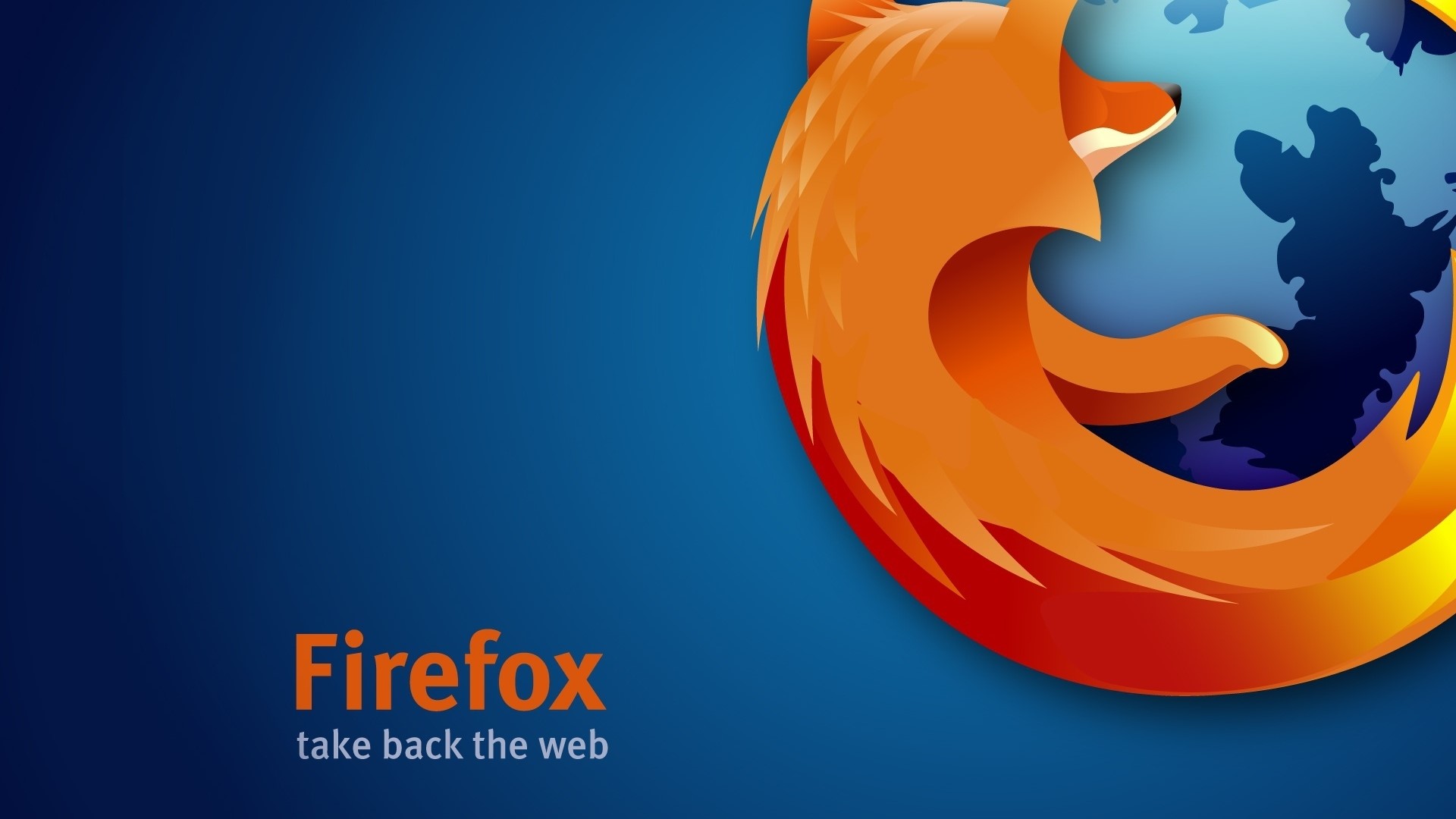 Firefox logo with globe and slogan HD Wallpaper