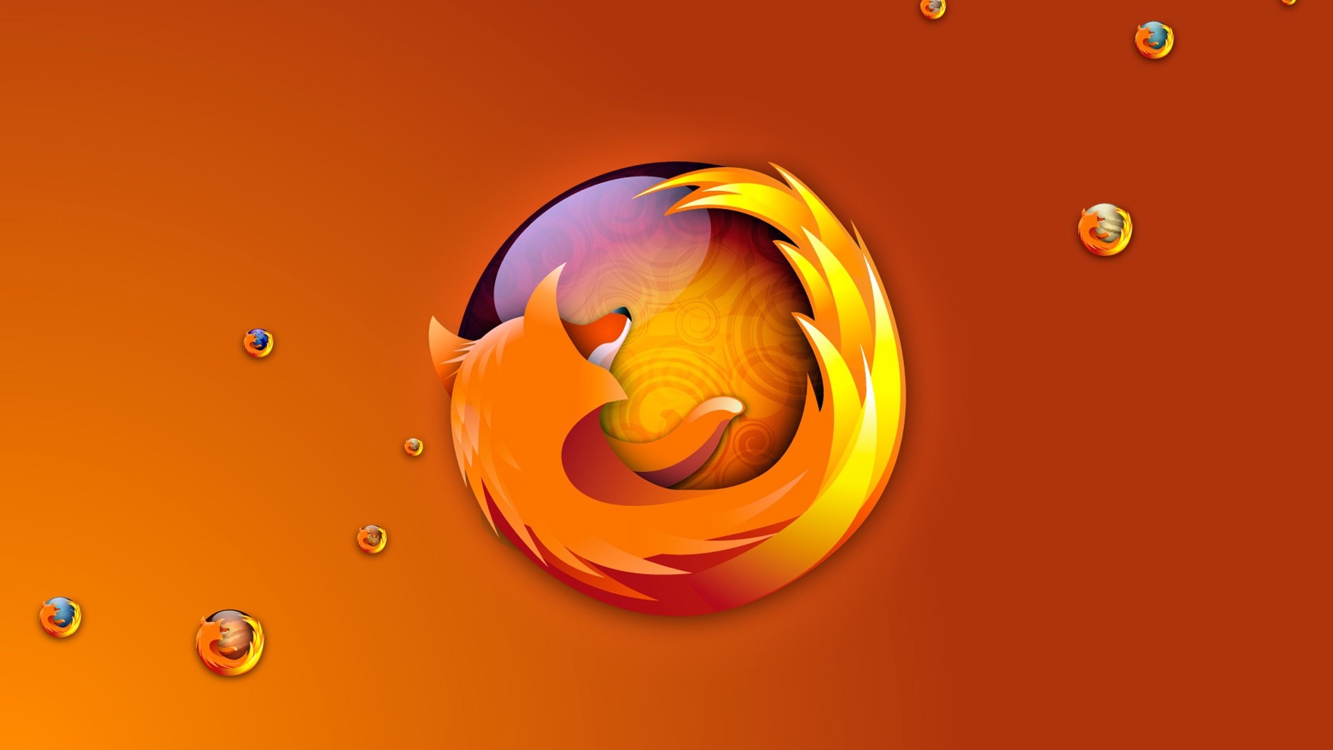 Firefox logo with small logos HD Wallpaper