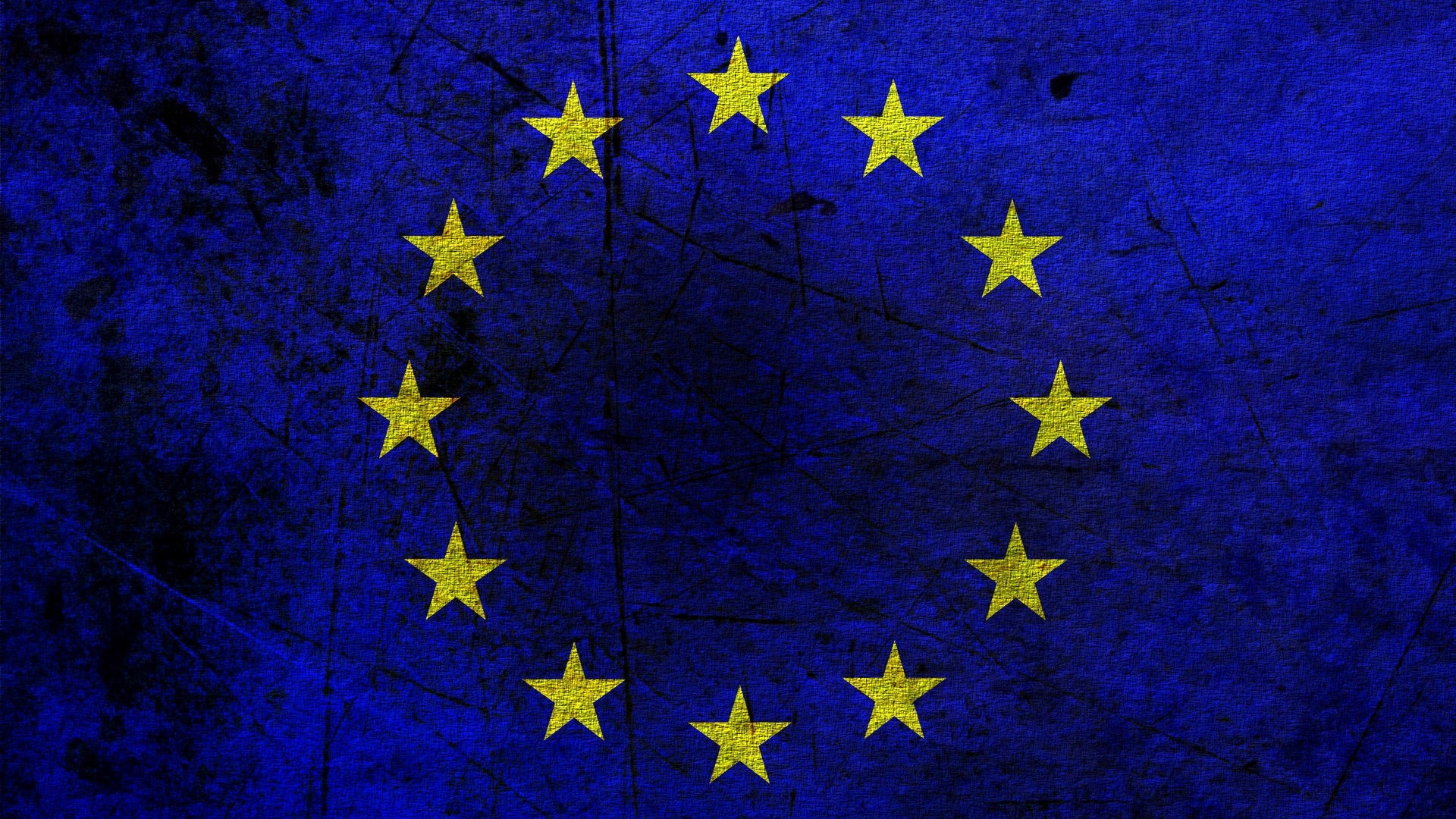 European Union flag with grunge texture HD Wallpaper