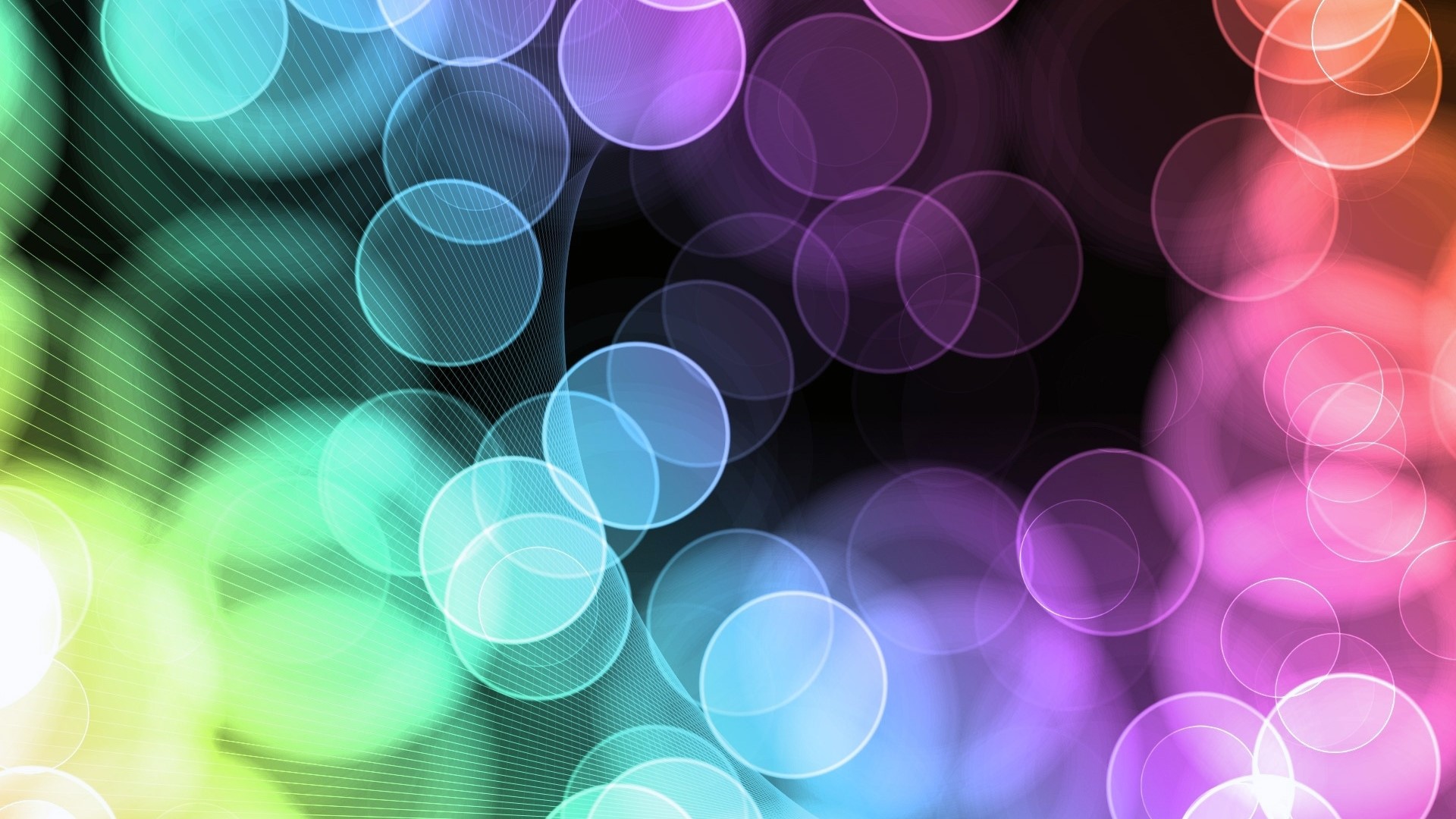 Colorful bokeh lights and abstract lines HD Wallpaper