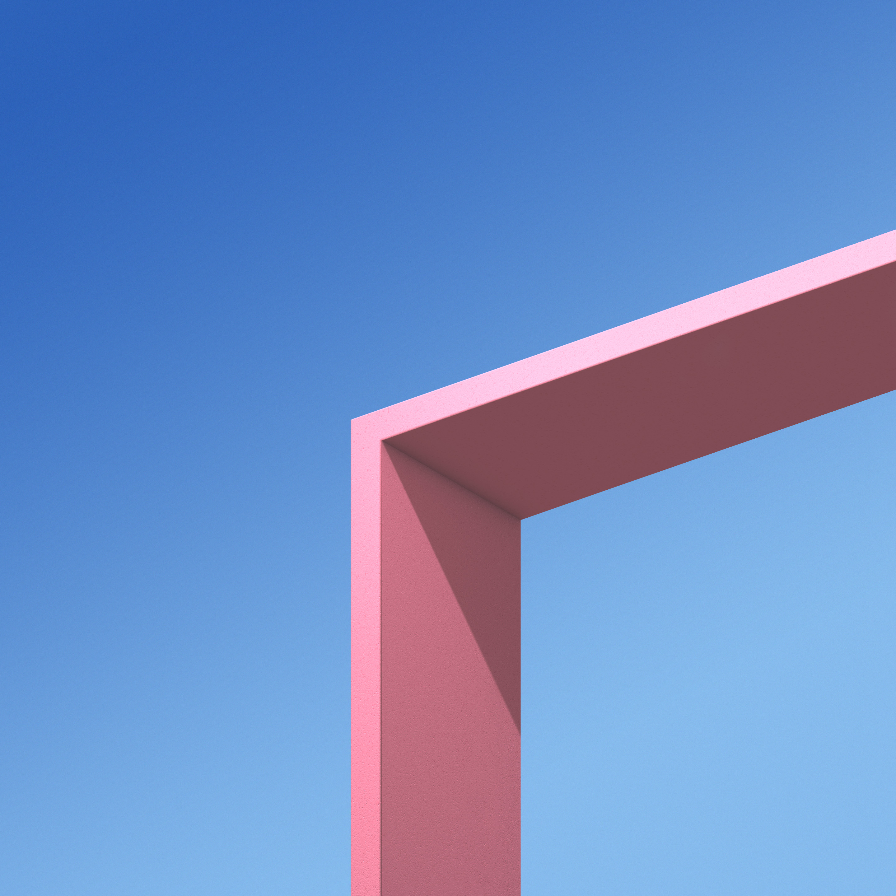 Pink architectural frame against a blue sky HD Wallpaper