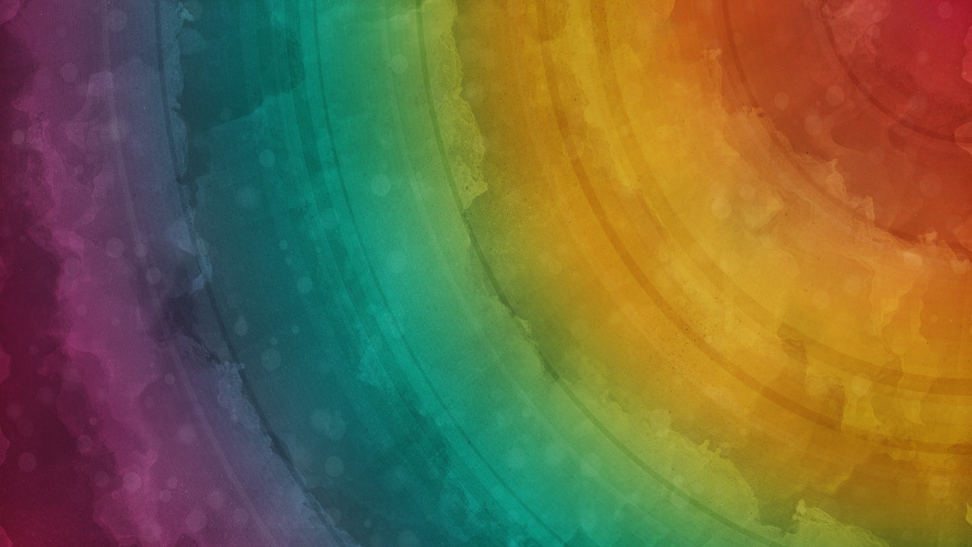 Rainbow watercolor texture with concentric circles HD Wallpaper