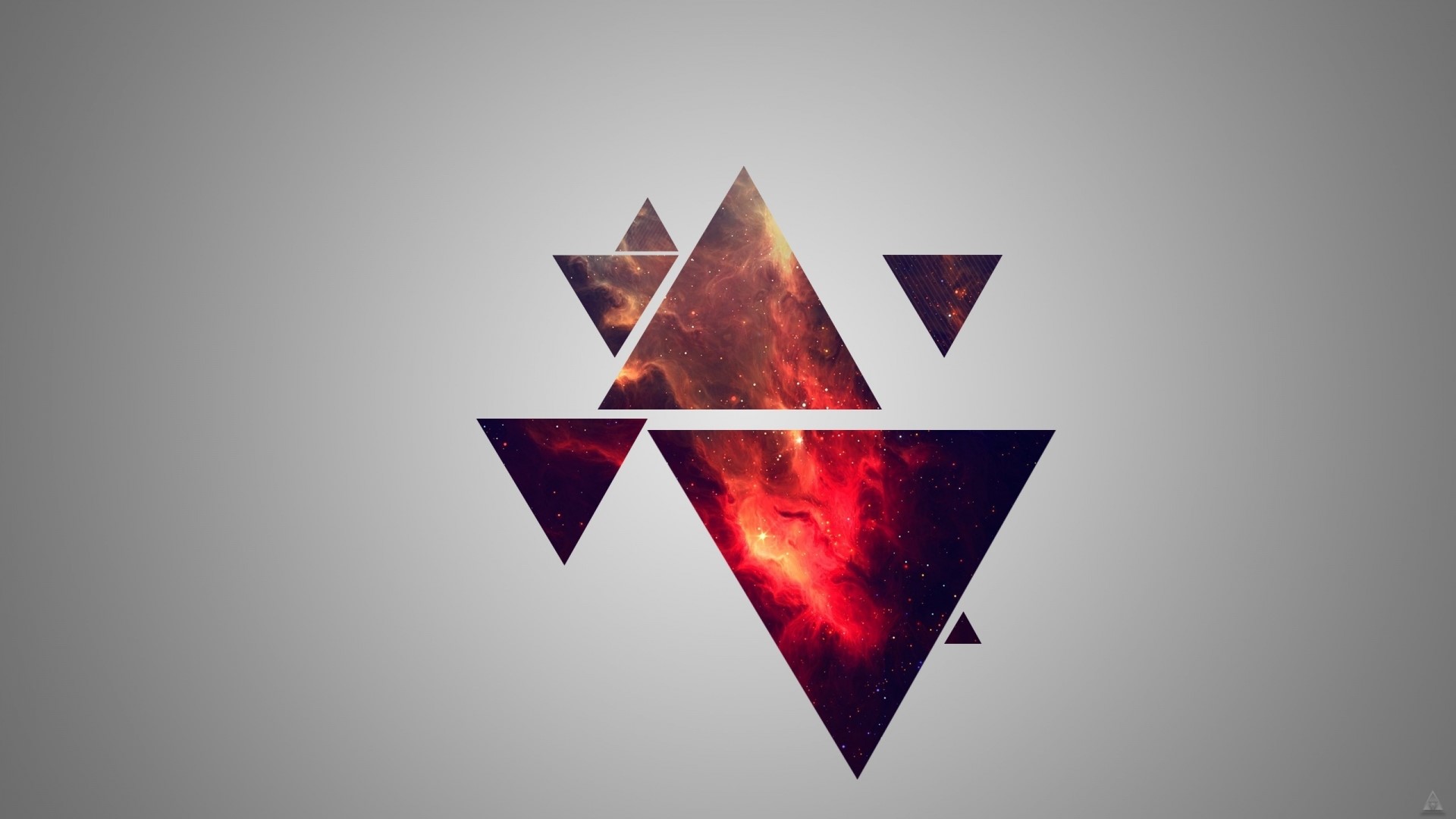 Minimalist space triangles on grey background HD Wallpaper