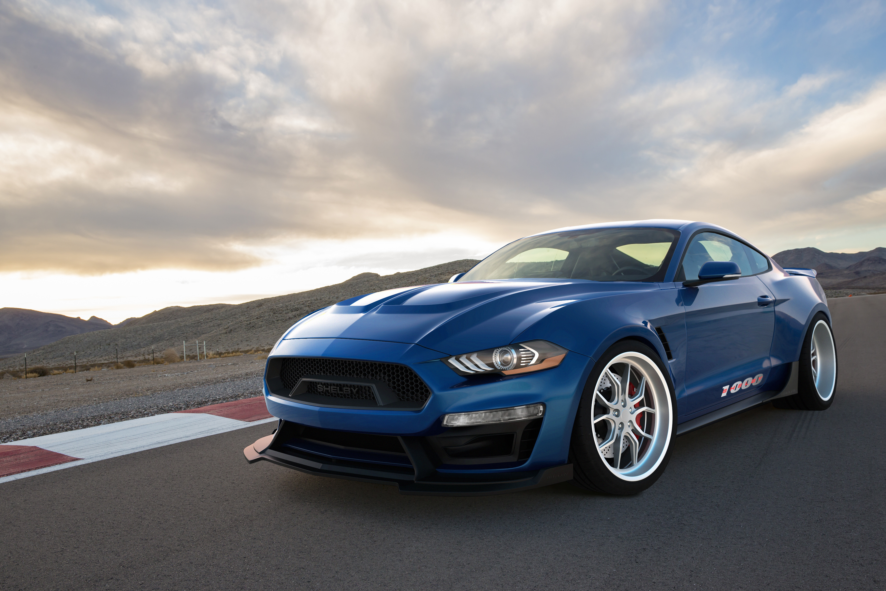 Blue Shelby 1000 Mustang on a Racetrack 4K HD Wallpaper