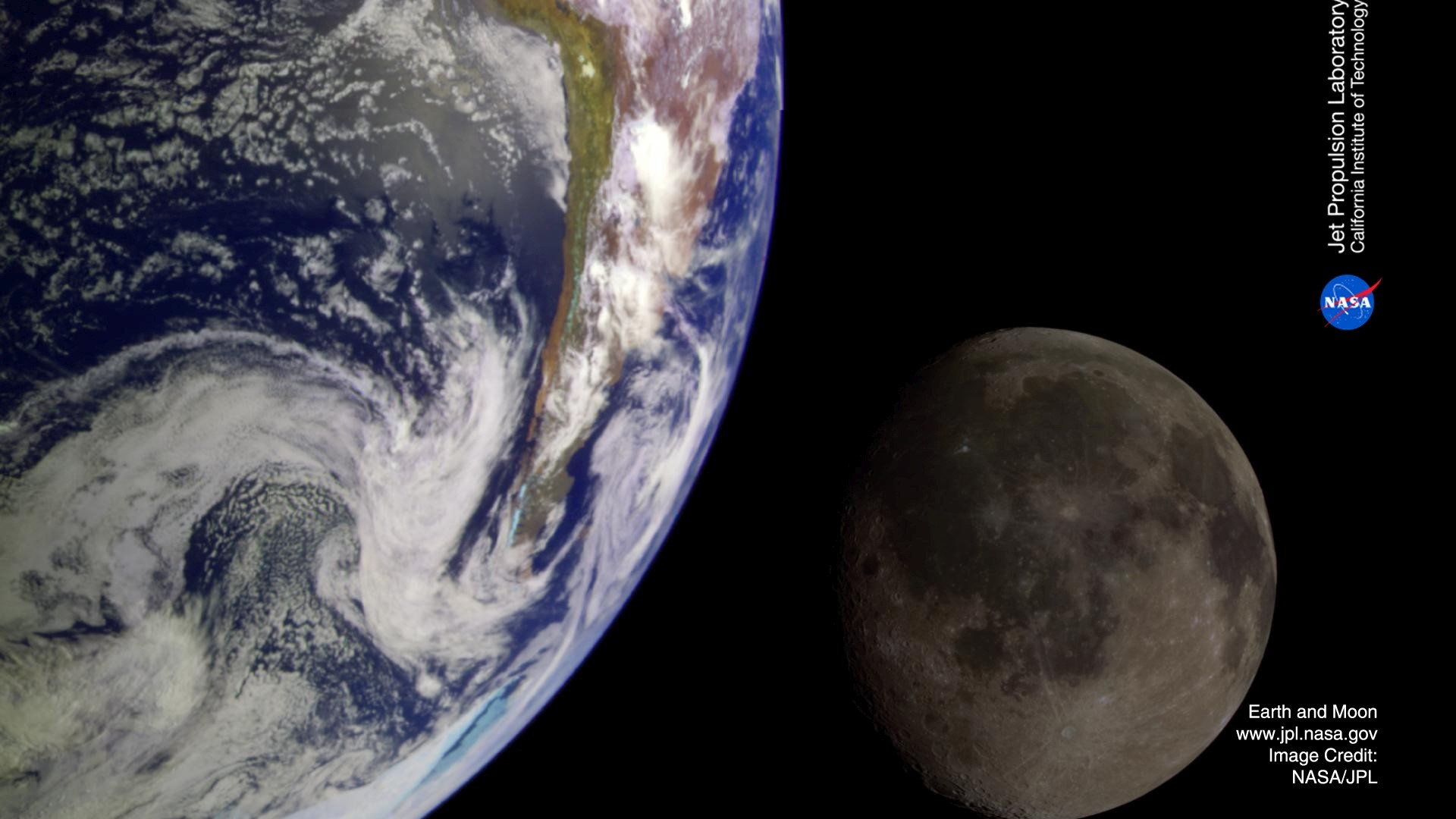 Earth and Moon from Space HD Wallpaper