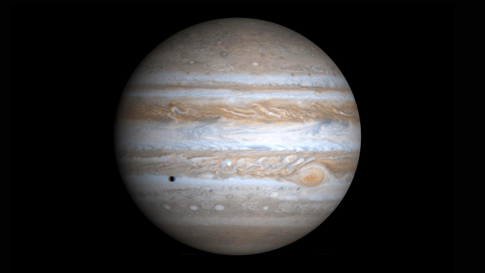 Jupiter with a moon in transit HD Wallpaper
