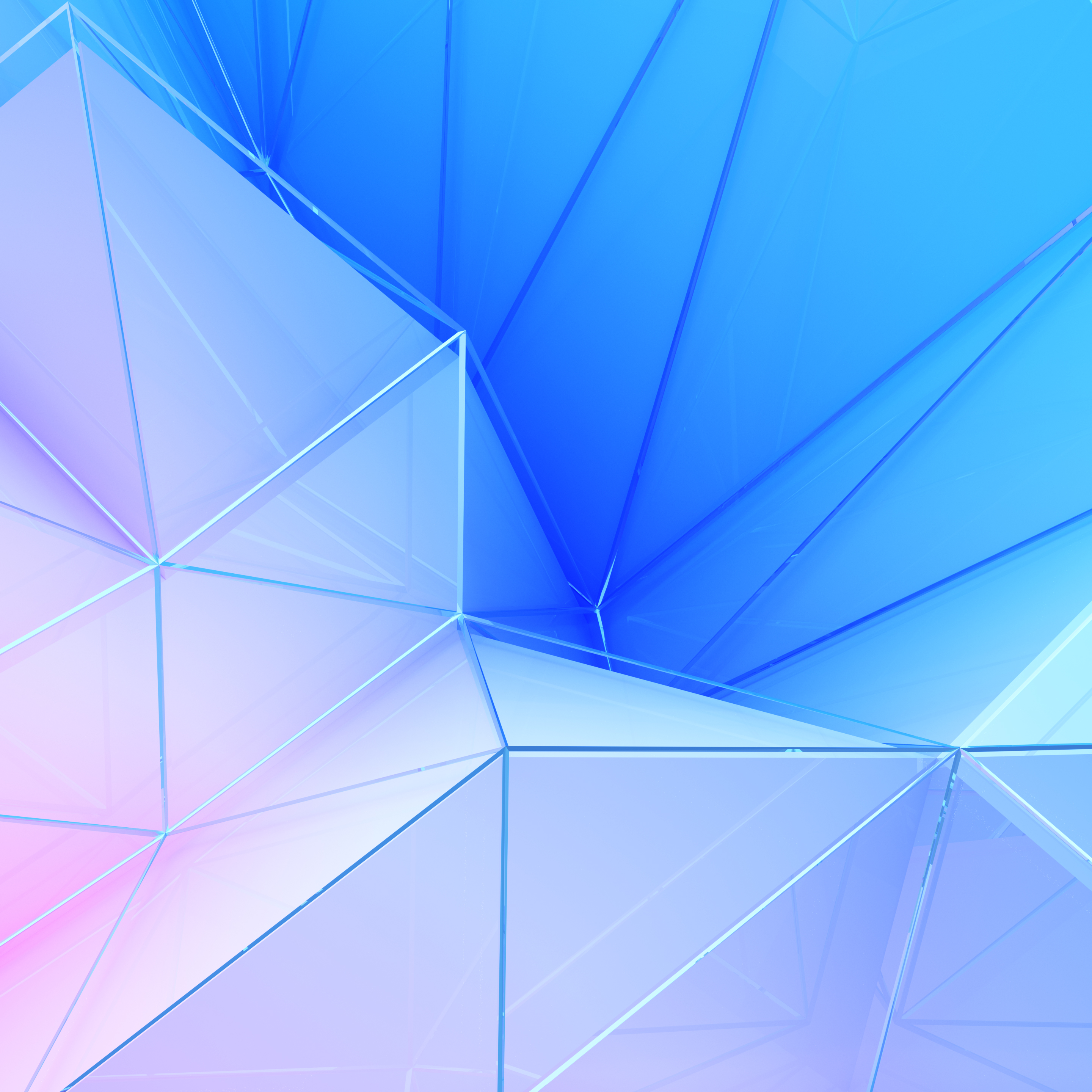 Abstract Geometric Blue and Pink Triangles HD Wallpaper