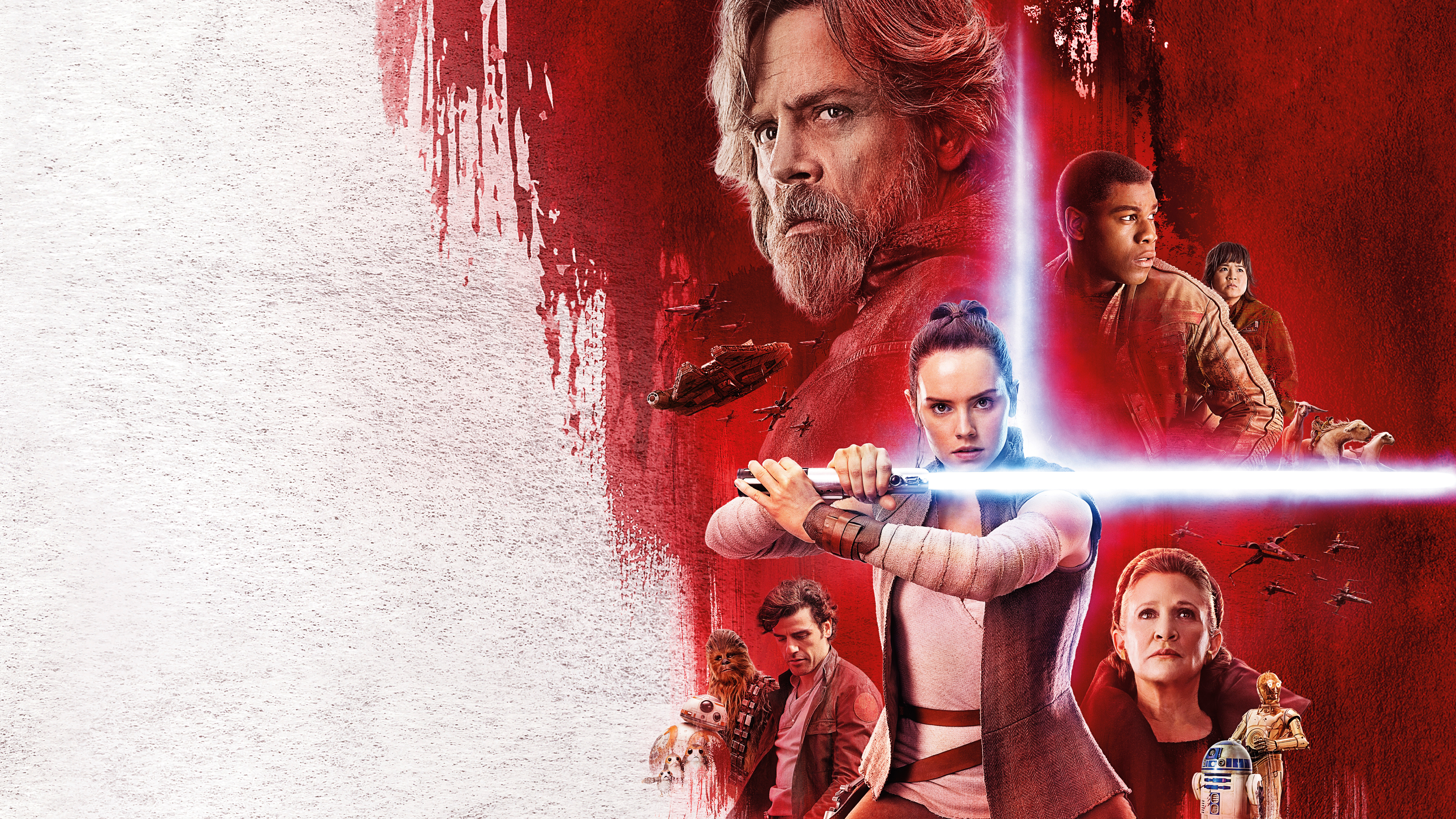 Star Wars: The Last Jedi Poster with Rey, Luke, Finn, Leia HD Wallpaper