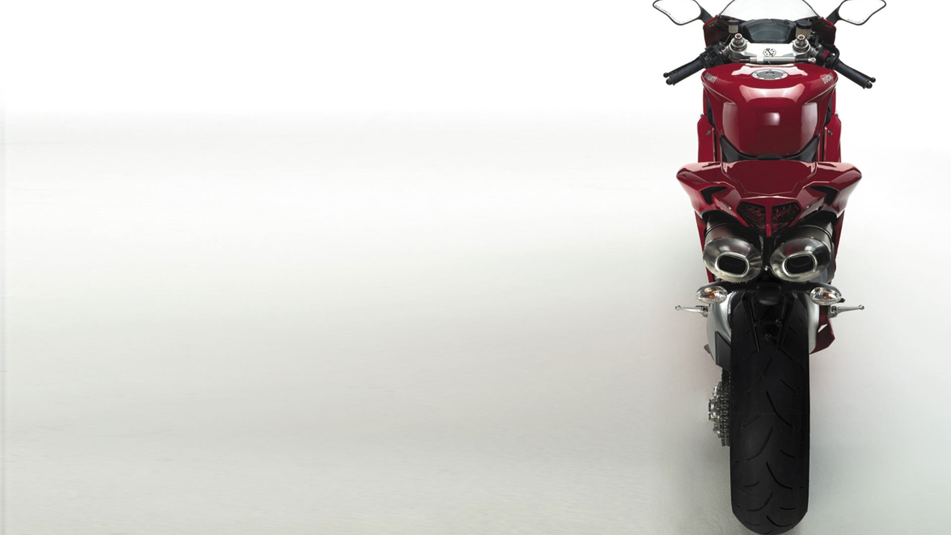 Red Ducati Motorcycle Rear View HD Wallpaper