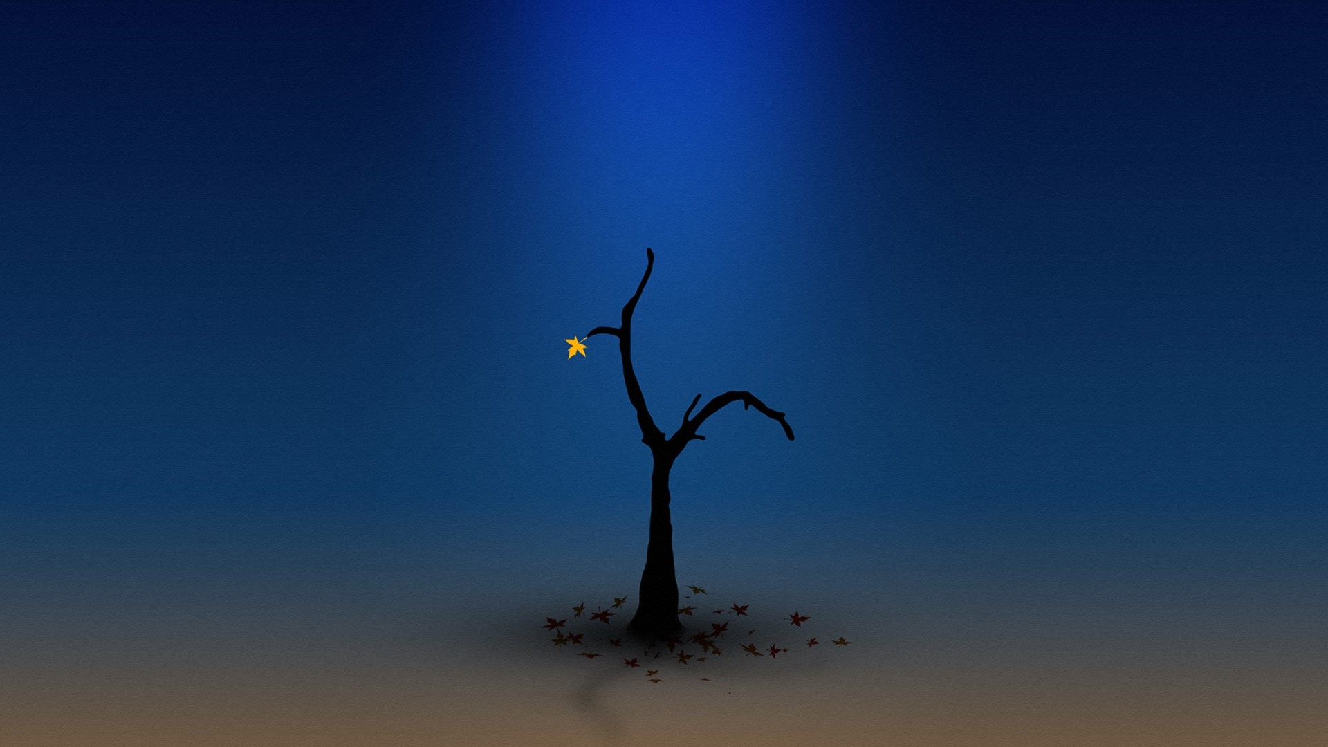 A lone tree with a single star HD Wallpaper