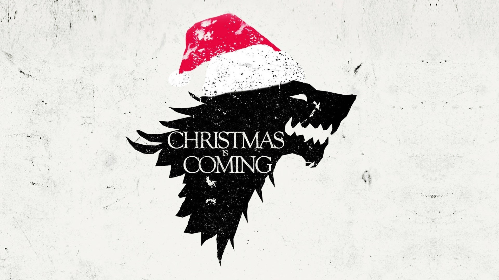 Game of Thrones Direwolf with Santa Hat HD Wallpaper