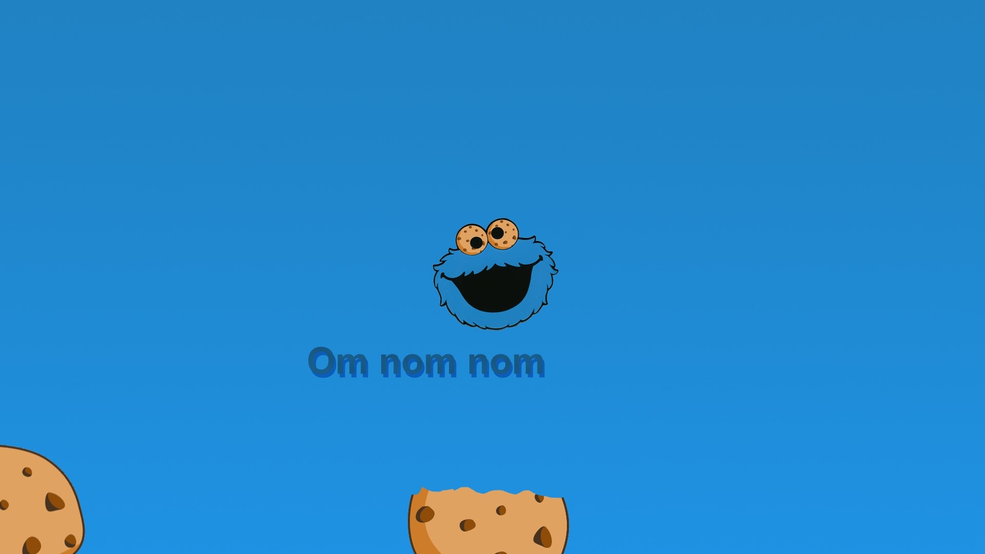 Cookie Monster from Sesame Street saying Om nom nom HD Wallpaper
