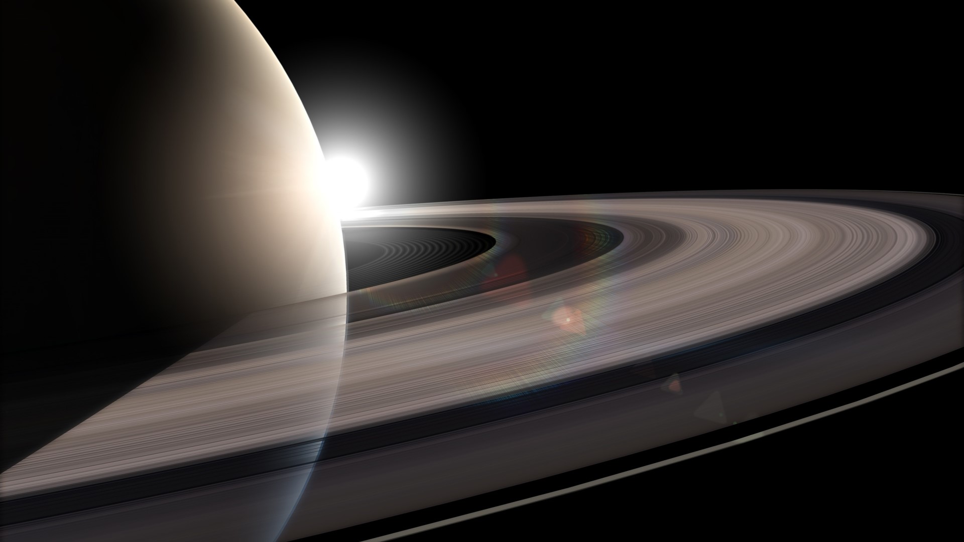 Saturn and its rings with the sun HD Wallpaper