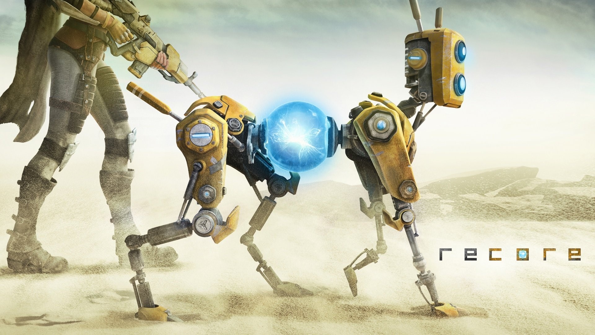 Recore Game Art with Robot Dog and Character HD Wallpaper