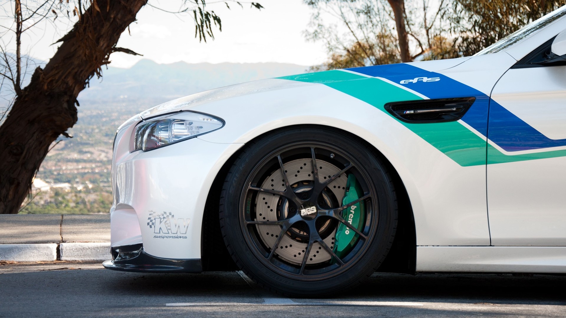 White BMW M5 F10 with BBS Wheels HD Wallpaper