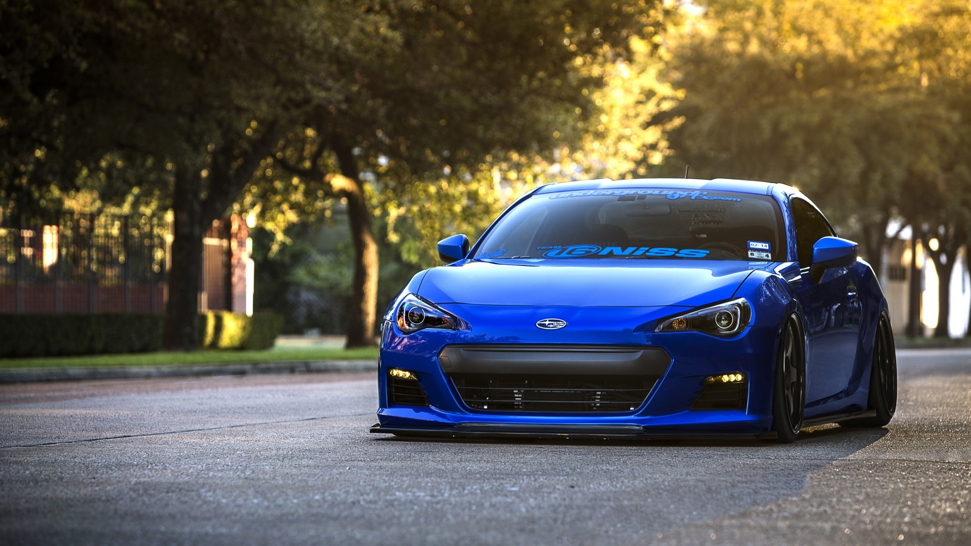 Blue Subaru BRZ on a Street HD Wallpaper
