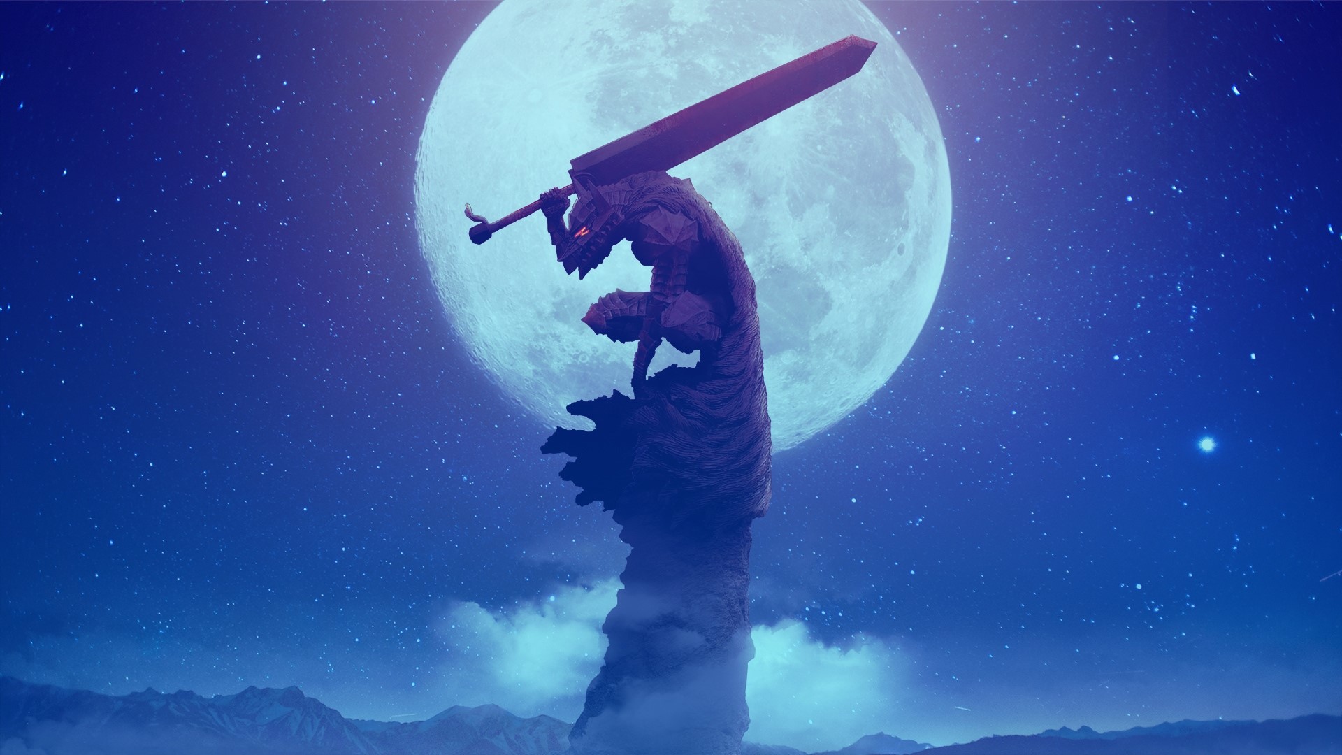 Berserker with Dragonslayer sword under the moon HD Wallpaper