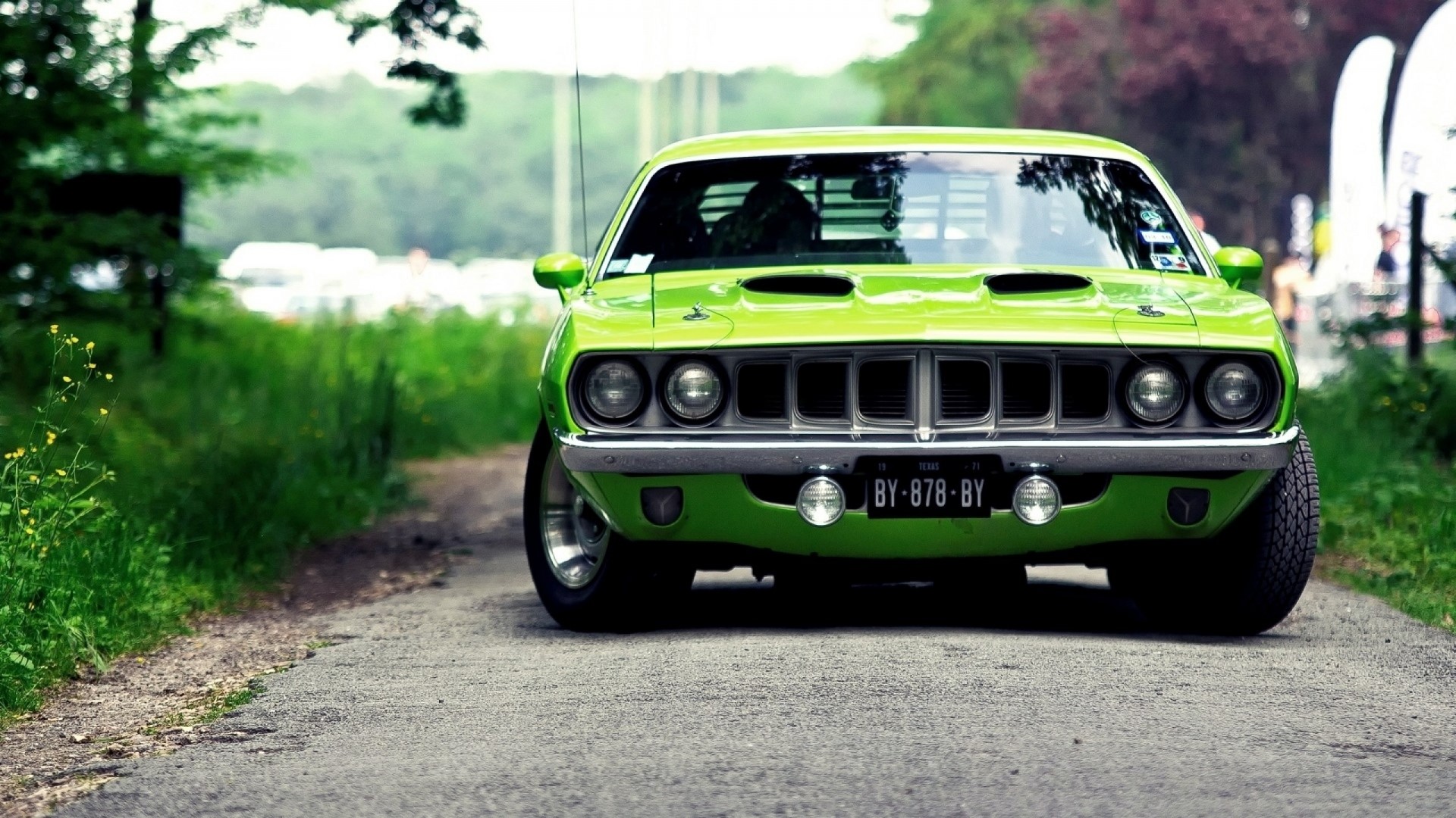 1970 Plymouth Barracuda on a road HD Wallpaper
