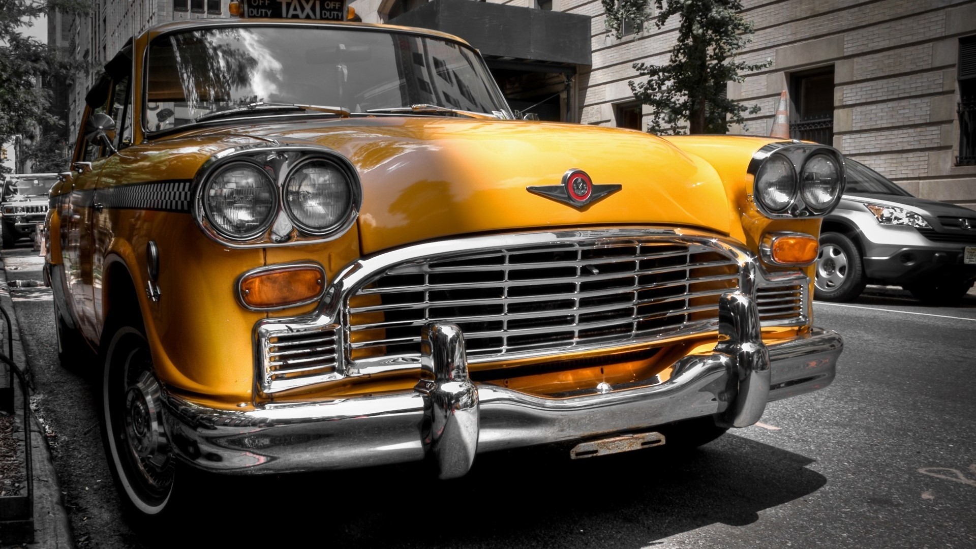 Classic Yellow Checker Cab Taxi HD Wallpaper