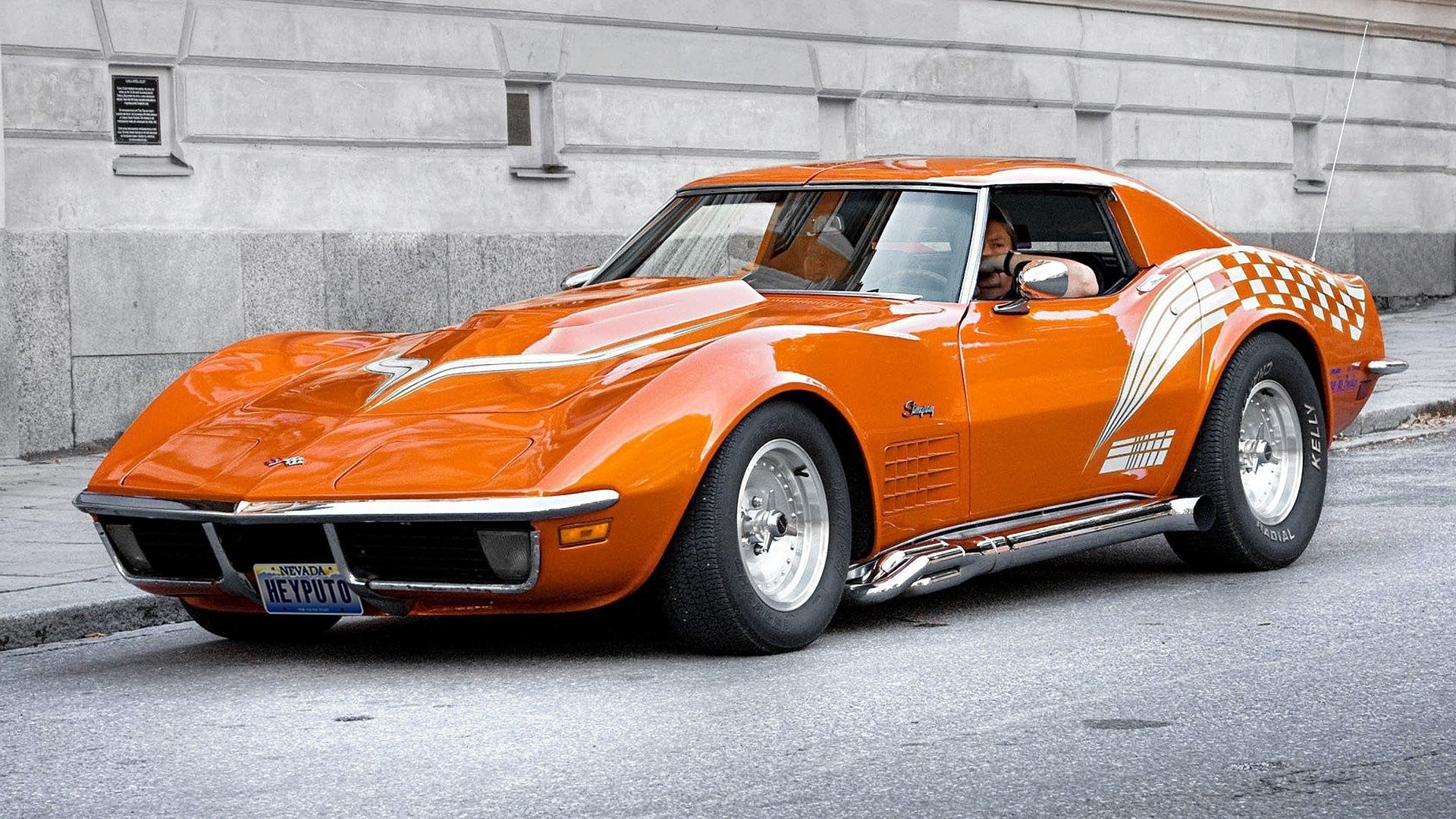 Orange 1970s Chevrolet Corvette Stingray HD Wallpaper