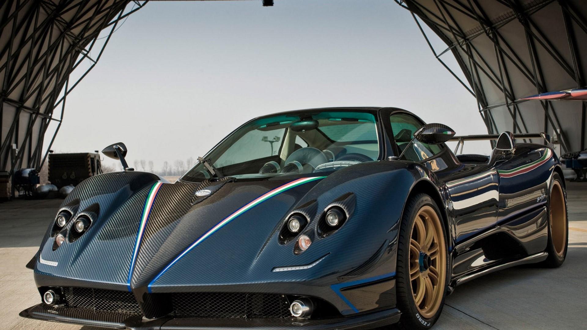 Pagani Huayra in a hangar HD Wallpaper