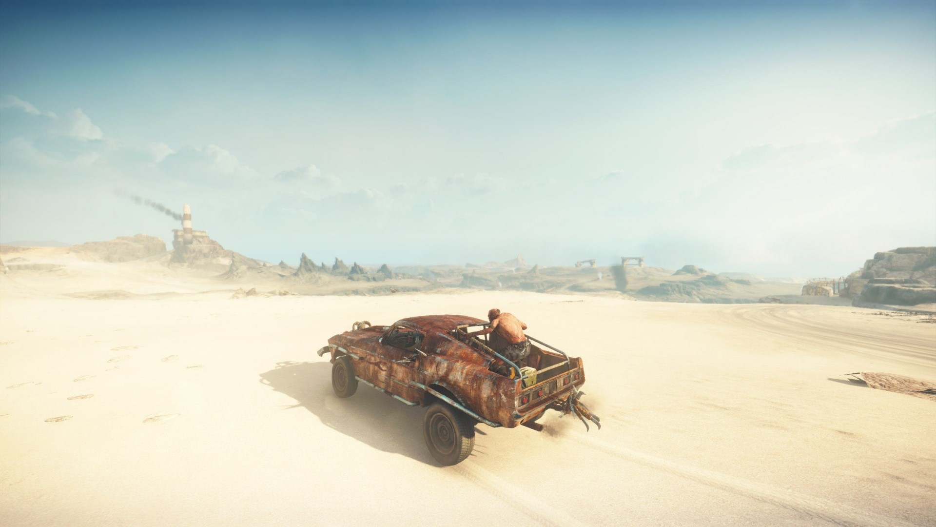 Mad Max Desert Landscape with Vehicle HD Wallpaper