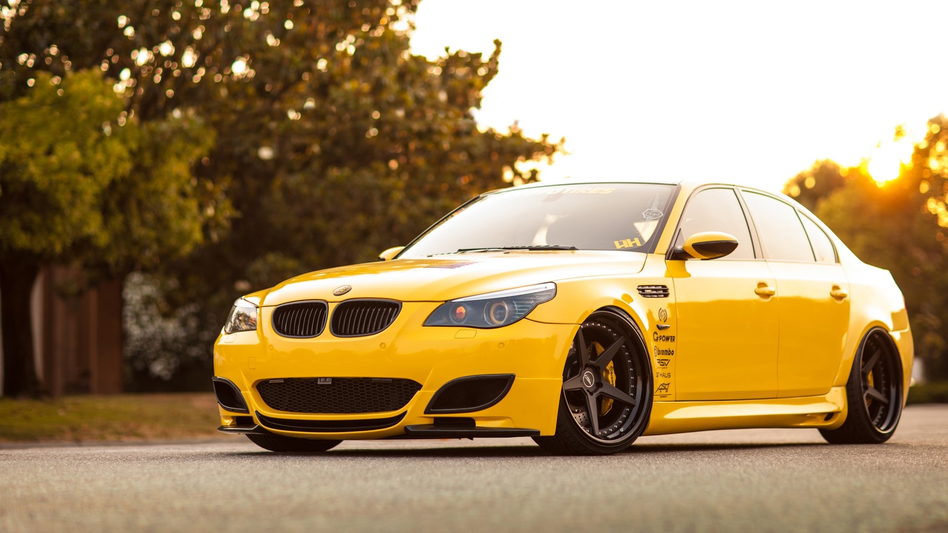 Yellow BMW M5 Tuning HD Wallpaper