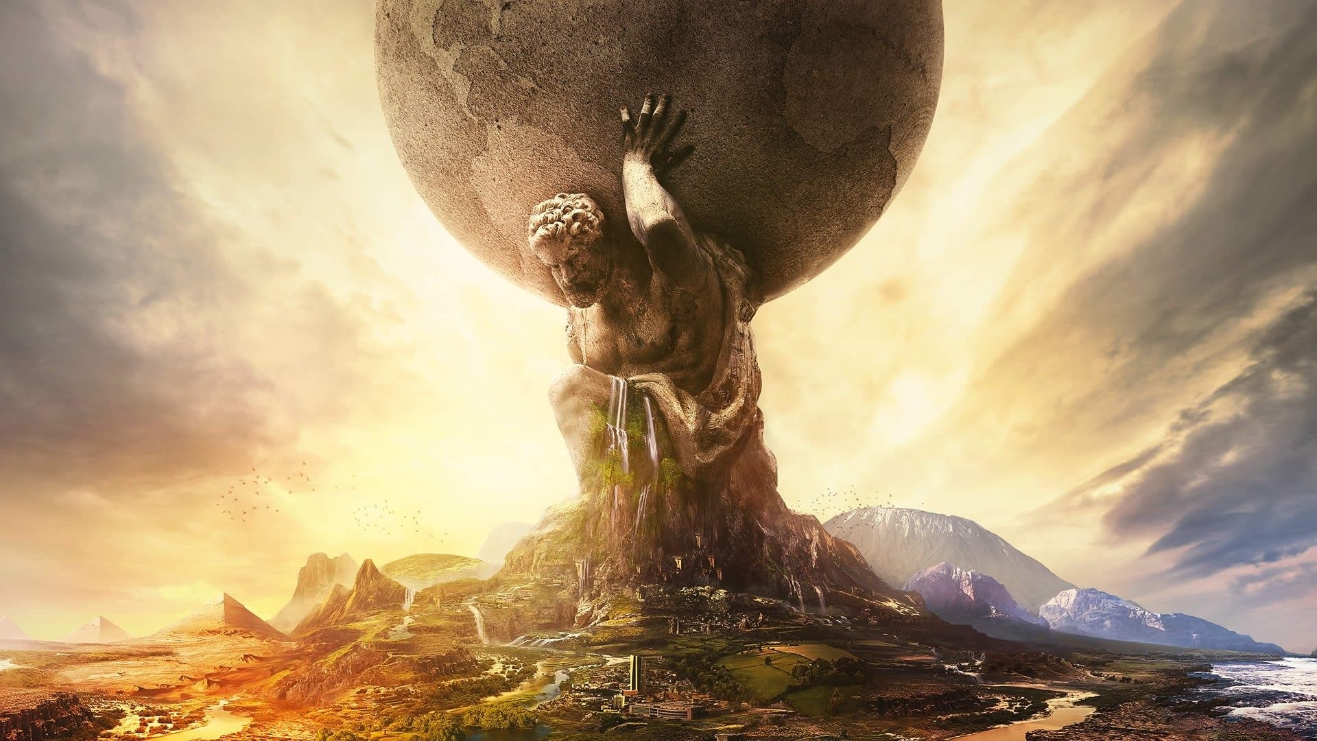 Atlas holding the world in Civilization VI HD Wallpaper