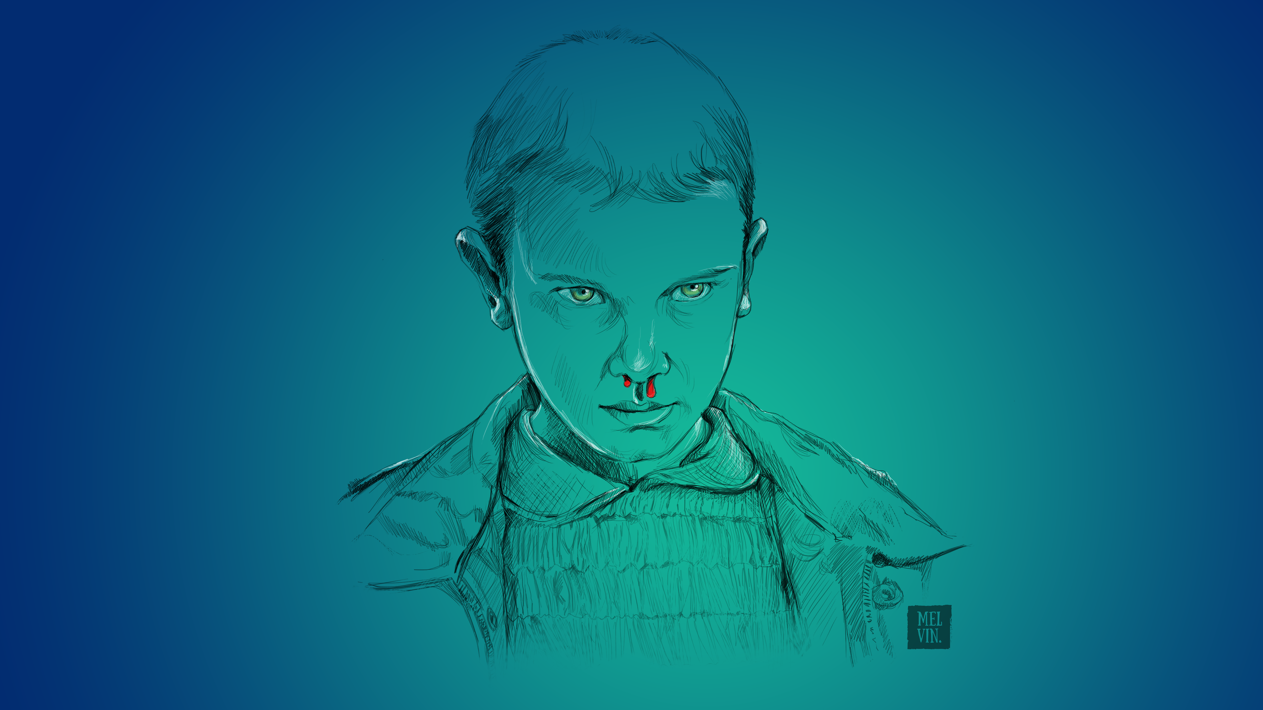 Eleven from Stranger Things Artwork 4K HD Wallpaper
