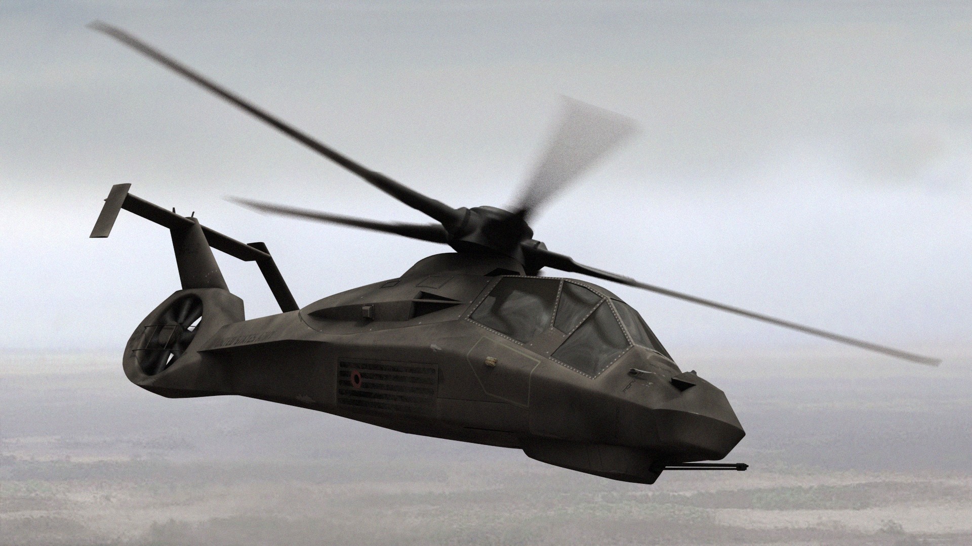 RAH-66 Comanche attack helicopter in flight HD Wallpaper