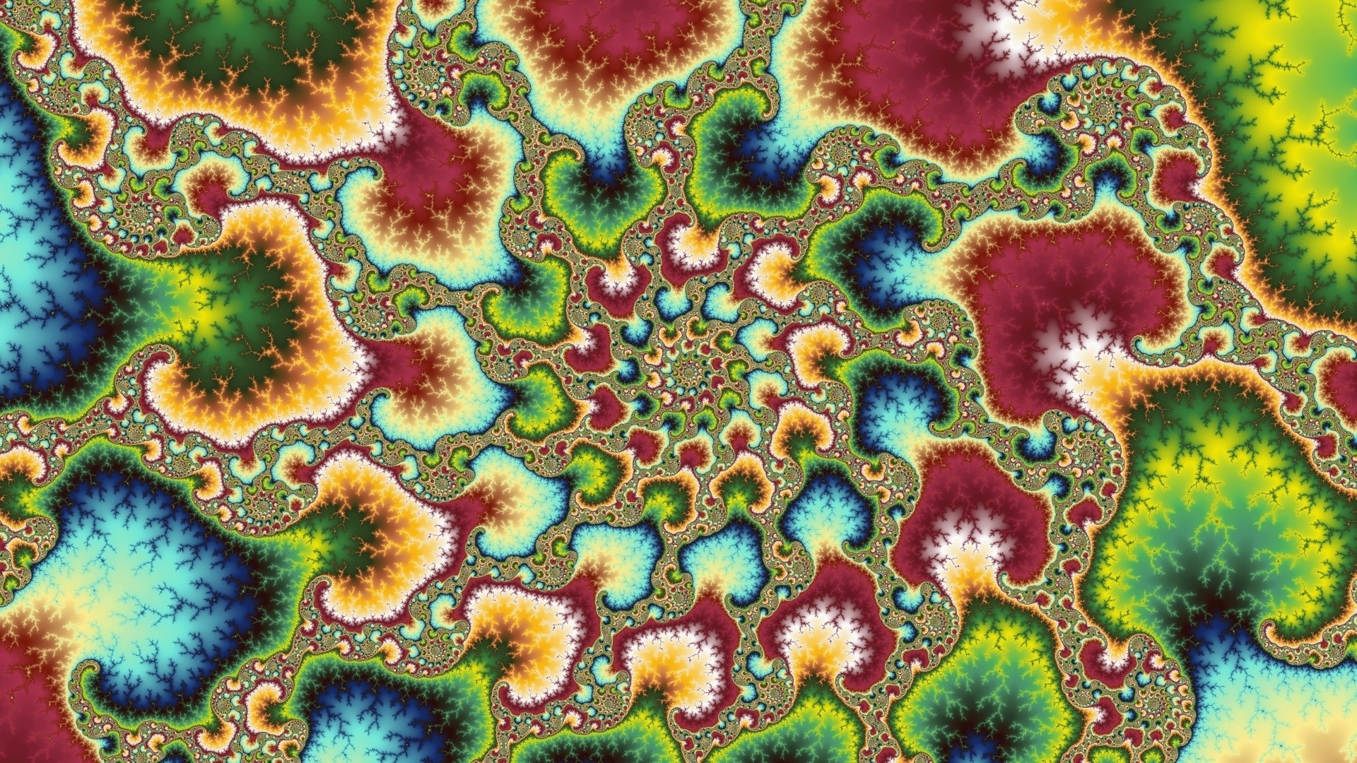 Psychedelic Fractal Pattern HD Wallpaper