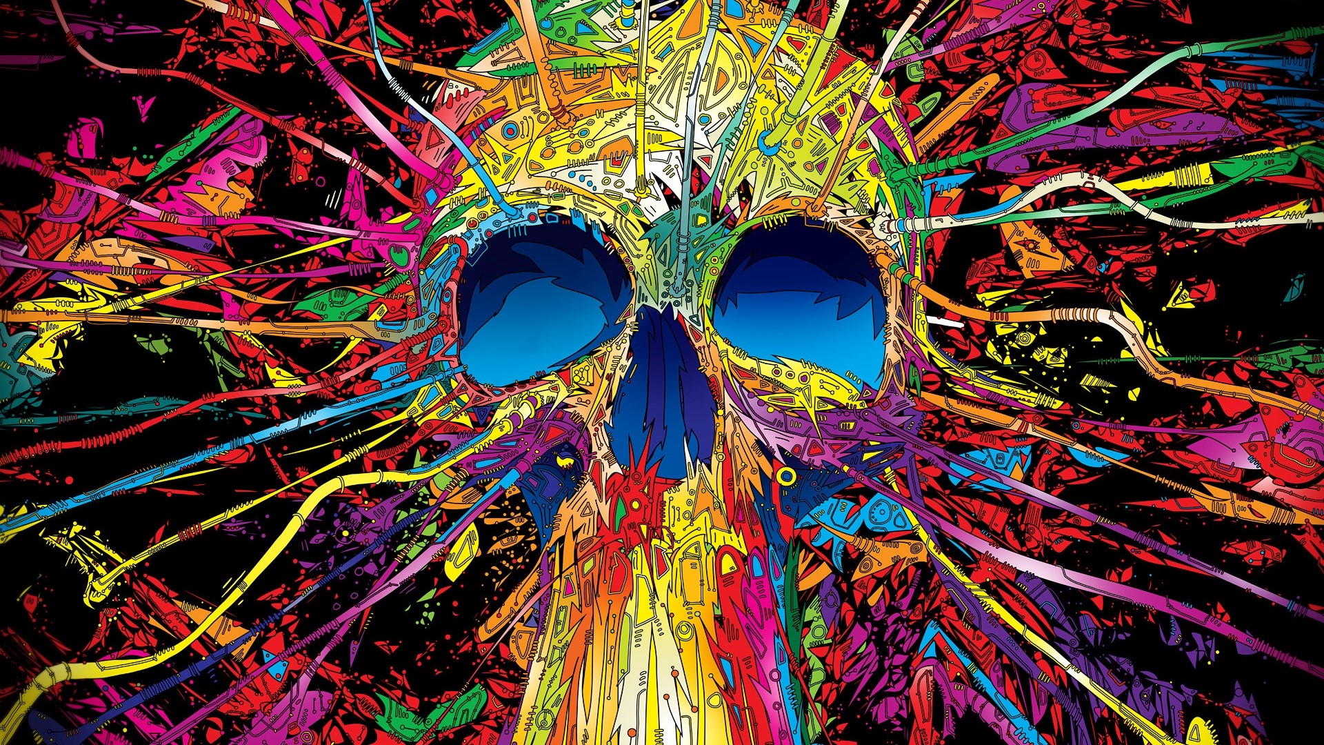 Colorful Abstract Skull Art HD Wallpaper